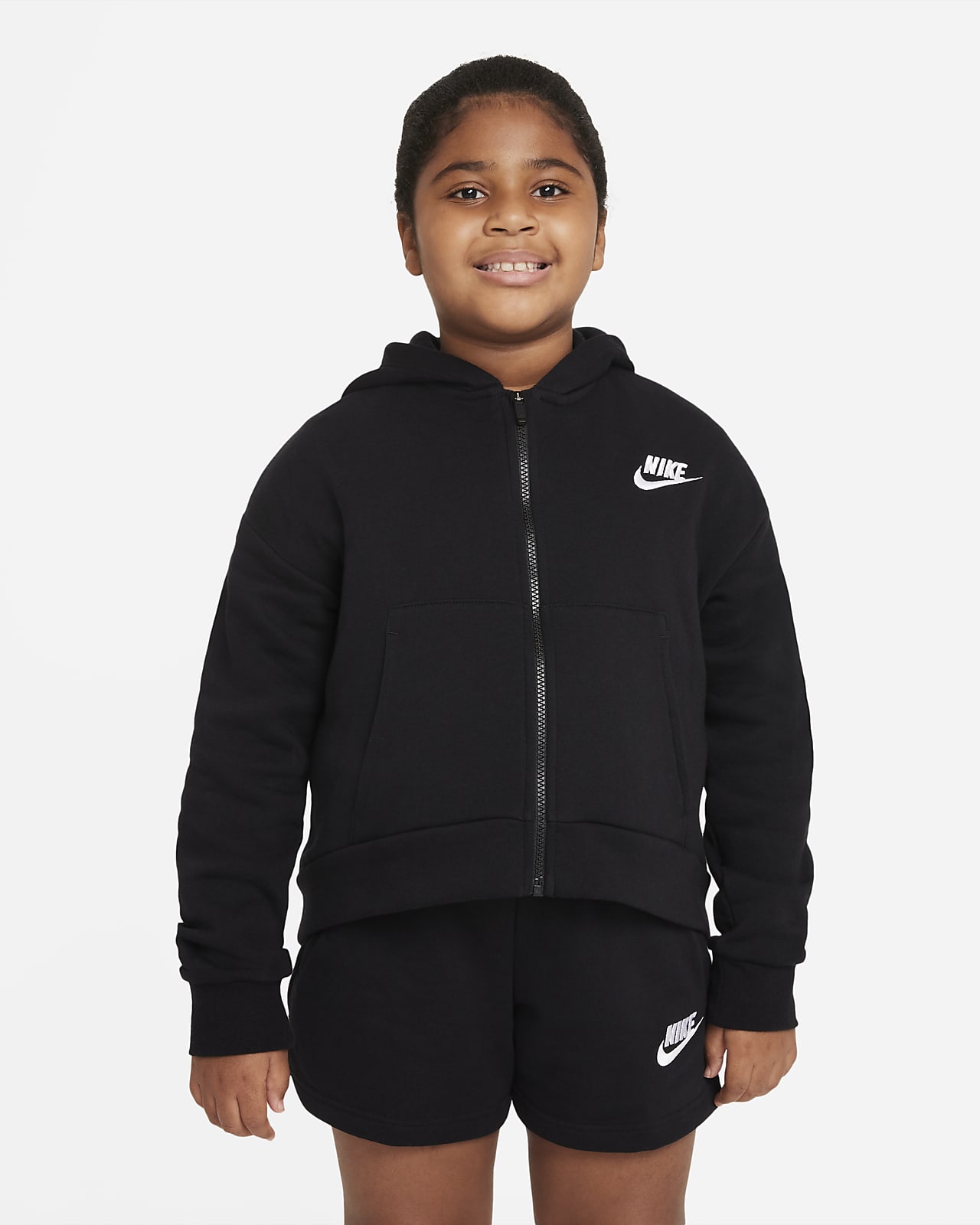 Nike Sportswear Club Fleece Hoodie mit durchgehendem Reißverschluss für ältere Kinder (Mädchen) (erweiterte Größe)