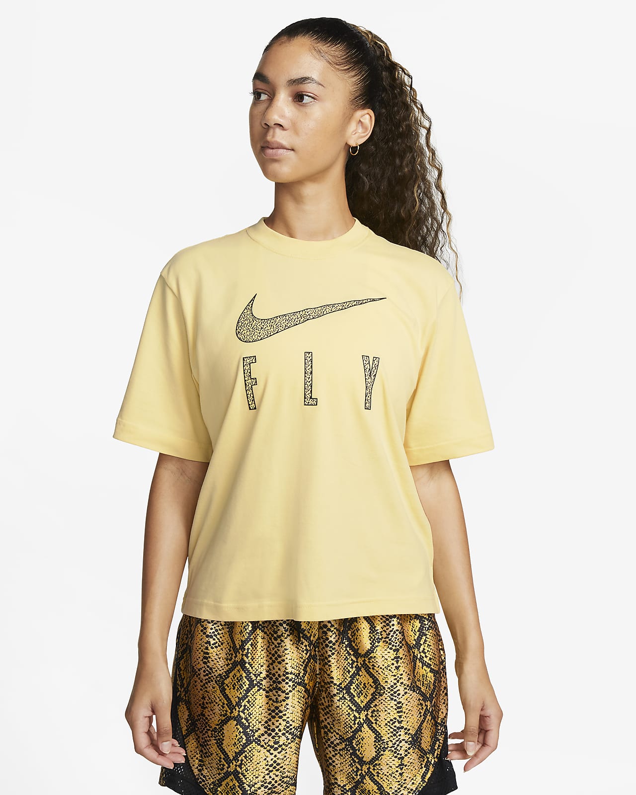 Γυναικείο T-Shirt σε τετράγωνη γραμμή Nike Dri-FIT Swoosh Fly