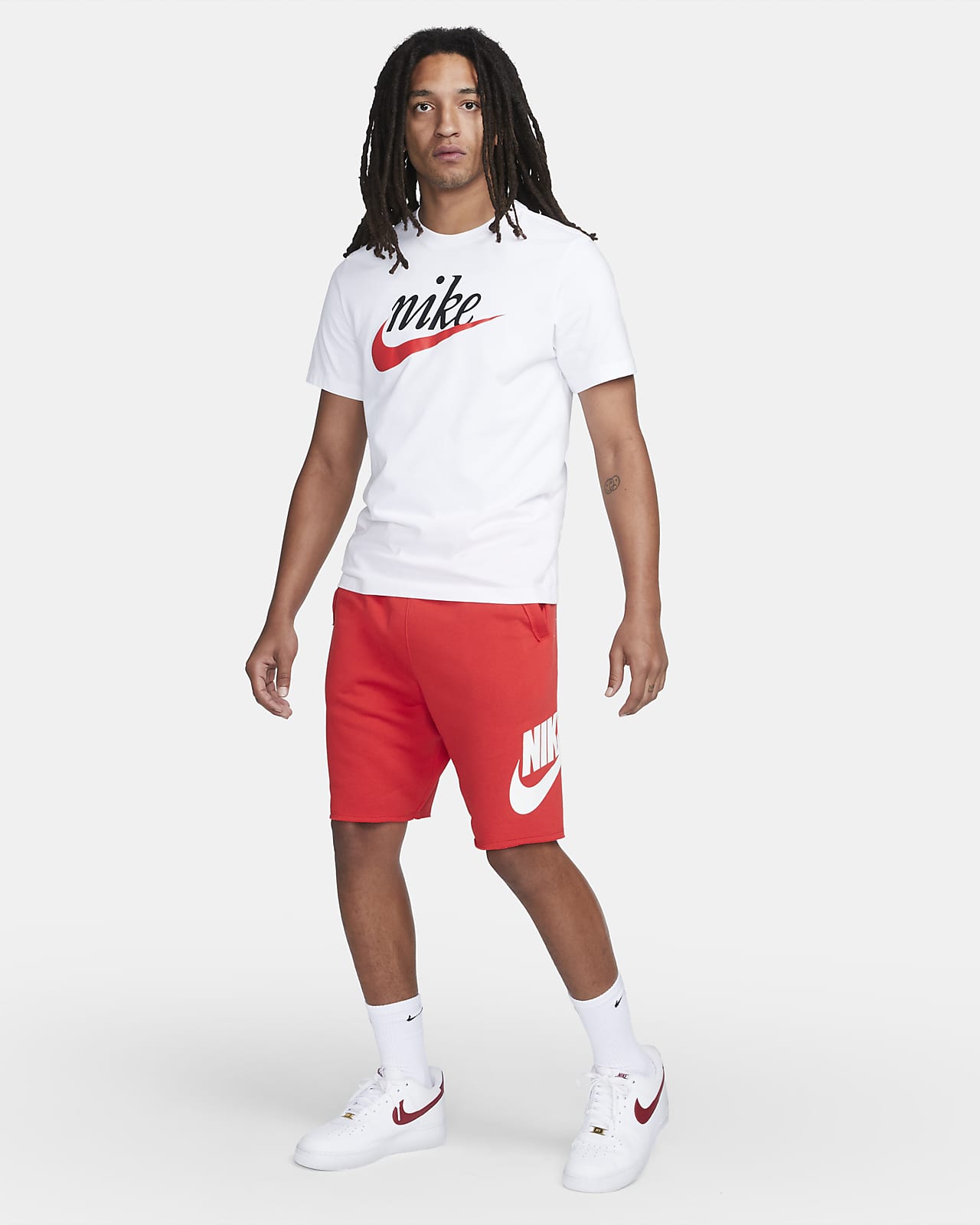 Nike Jordan - Pantaloncini bianchi in jersey