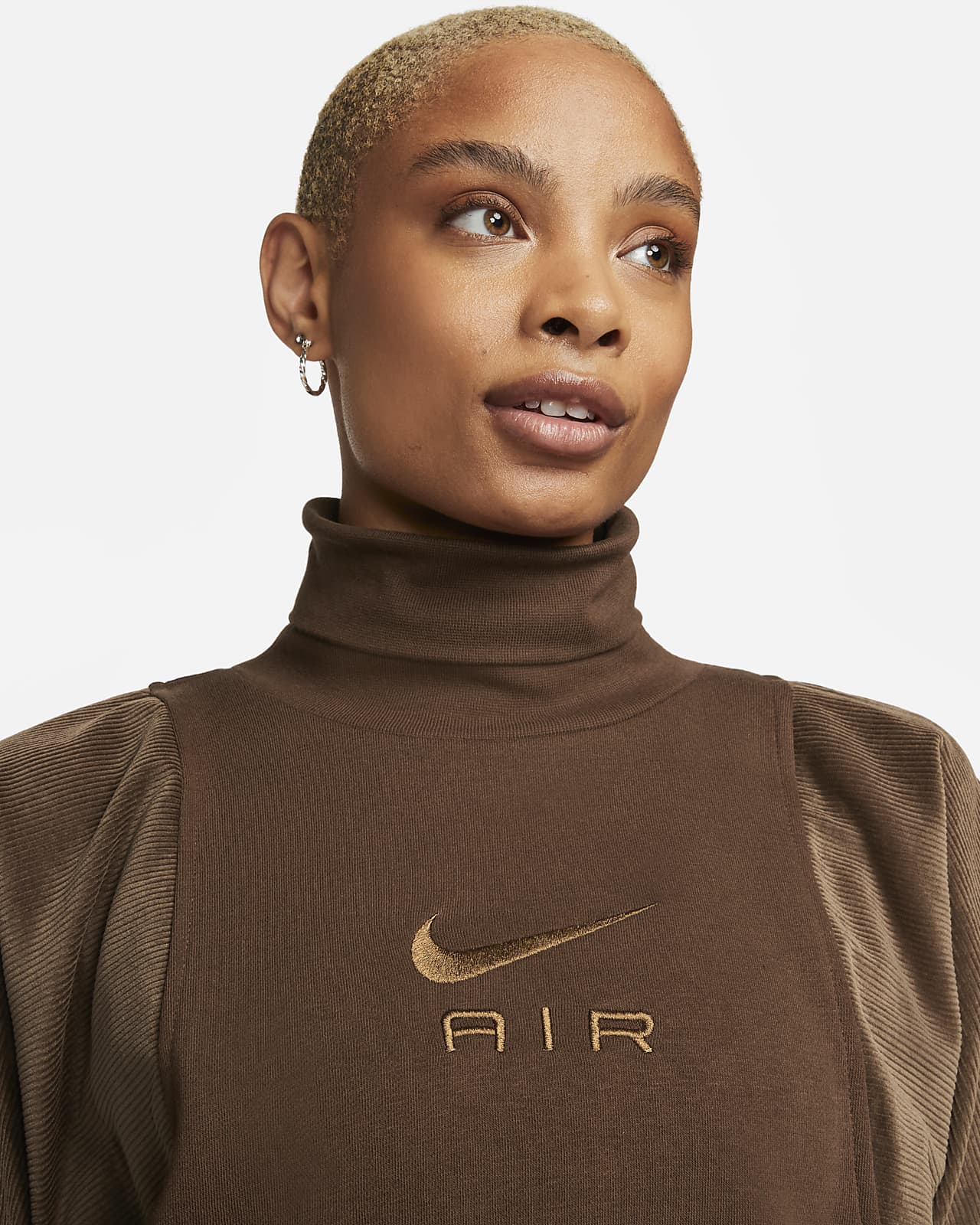 Sudadera de tejido Fleece pana mujer Nike Air. Nike.com