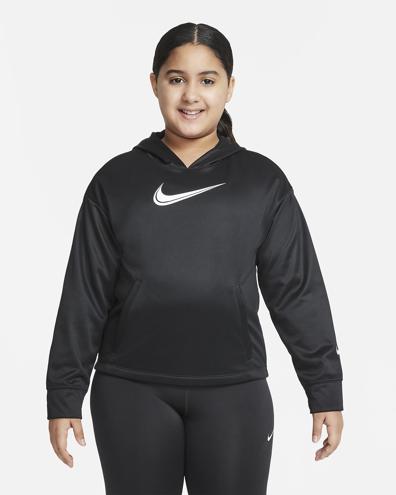 Nike Women's Plus Yoga Jersey Cropped Training Hoodie (Light Coral, 2X) 