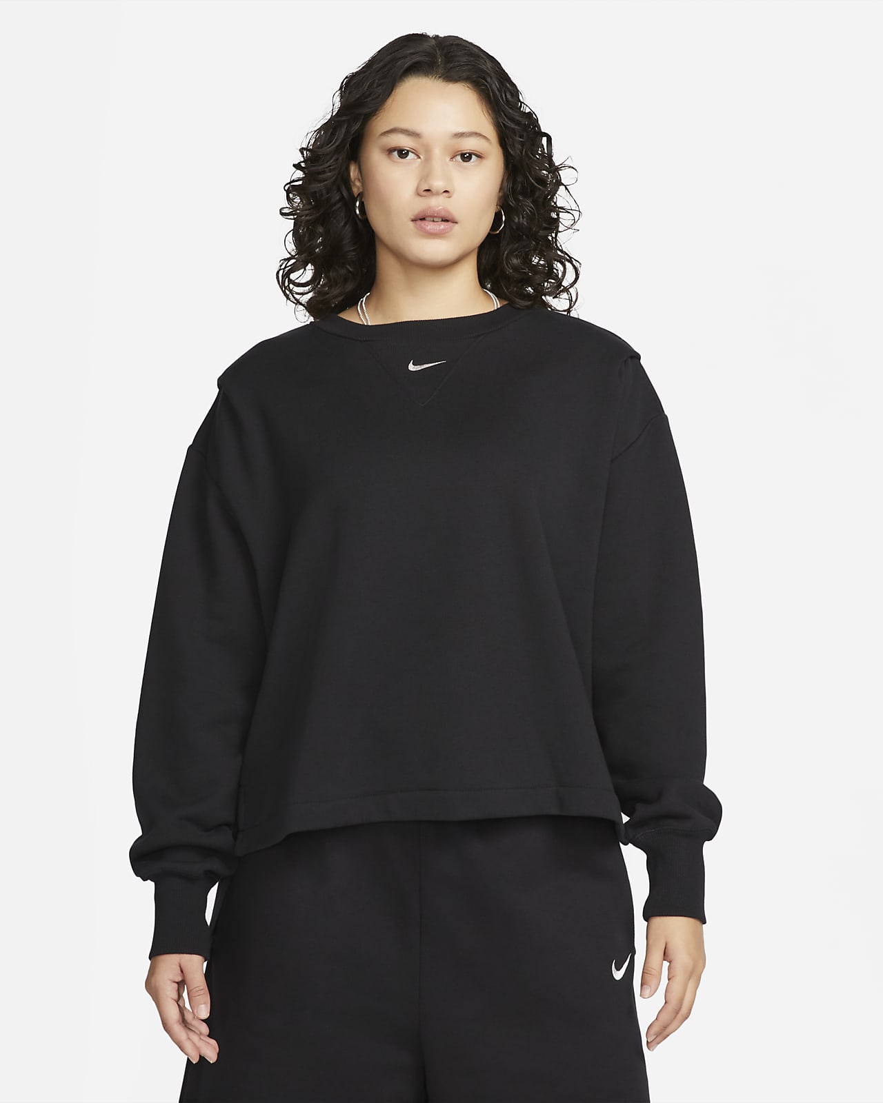 Nike Sportswear Modern Fleece extragroßes French-Terry-Sweatshirt mit Rundhalsausschnitt für Damen