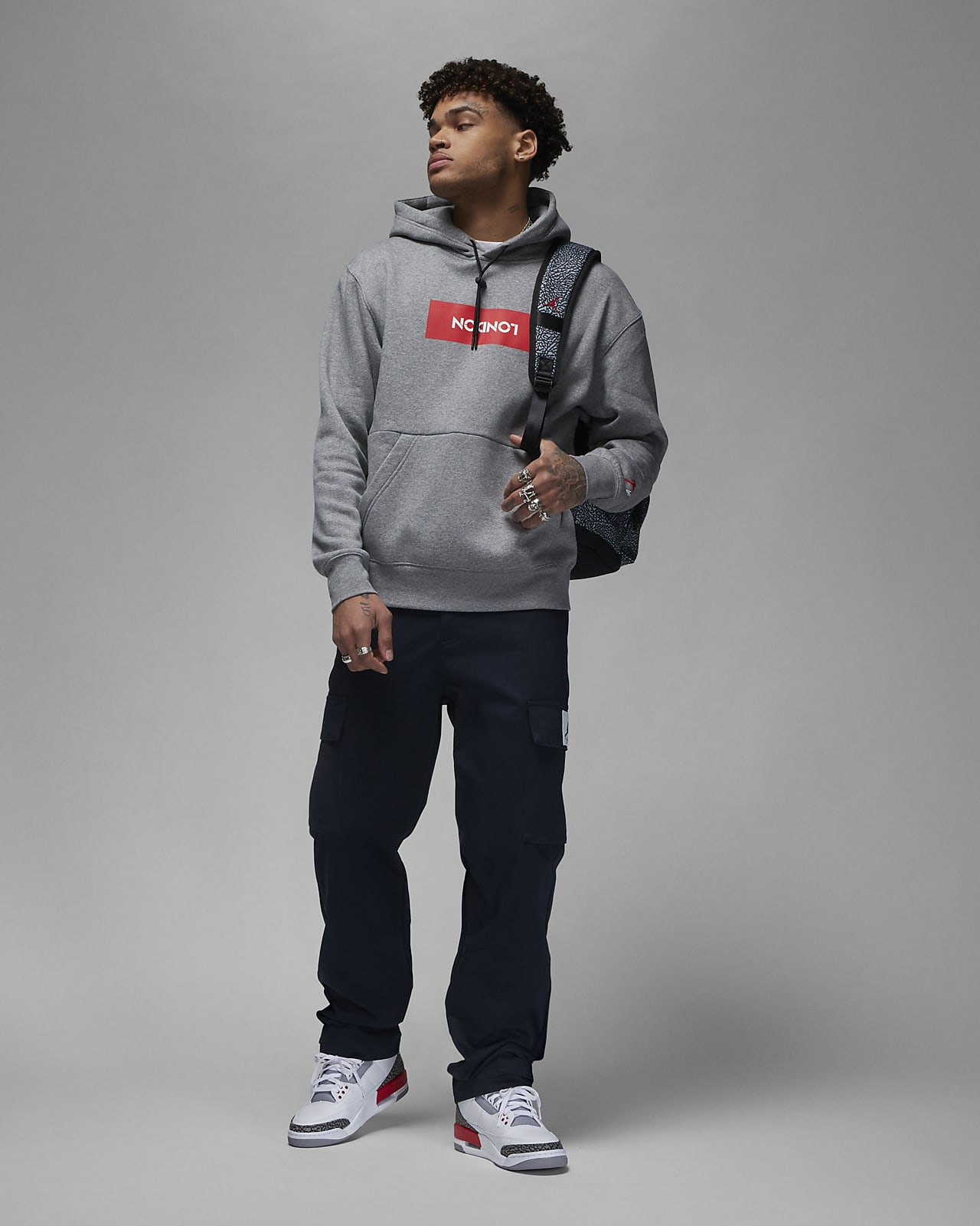 Jordan 'London' Stencil Men's Pullover Hoodie. Nike CZ