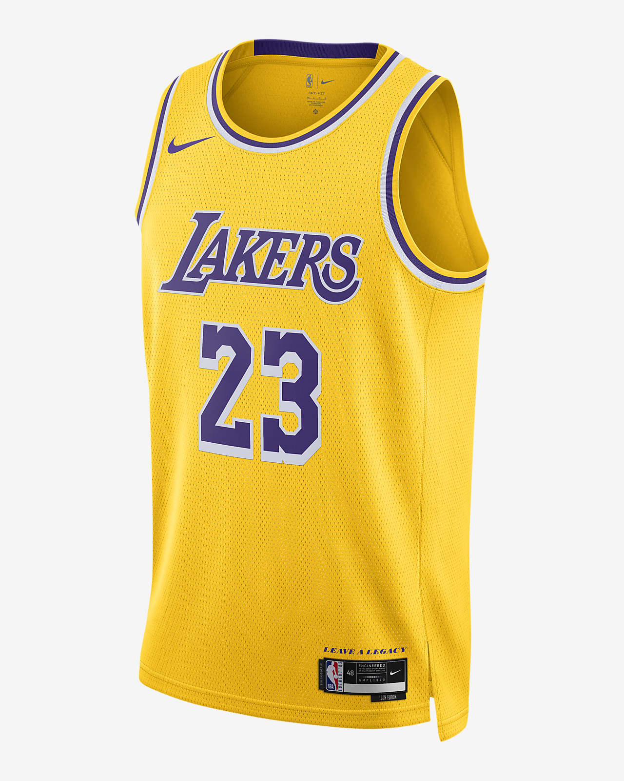 Nike Men's Los Angeles Lakers Lebron James #23 Yellow Swingman Jersey, Medium