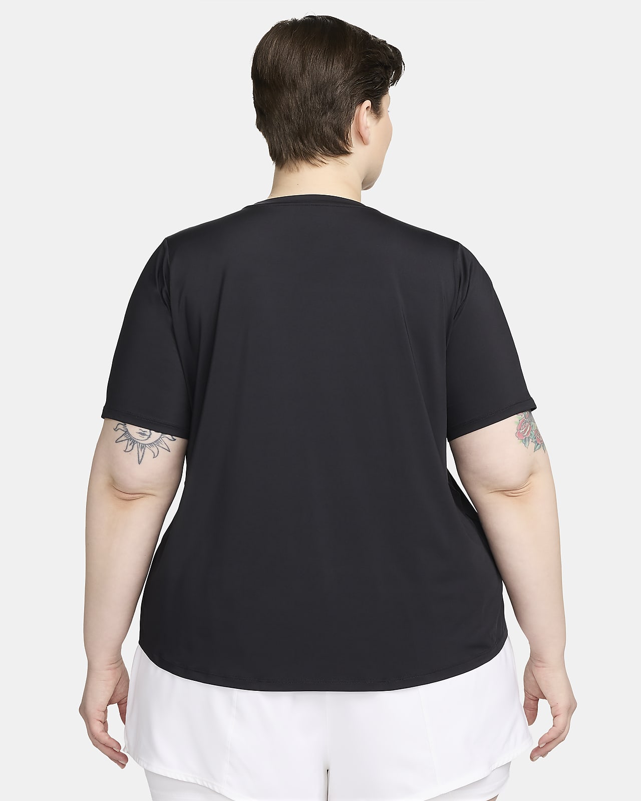 Nike One Dri Fit Short Sleeve Top - Black/White