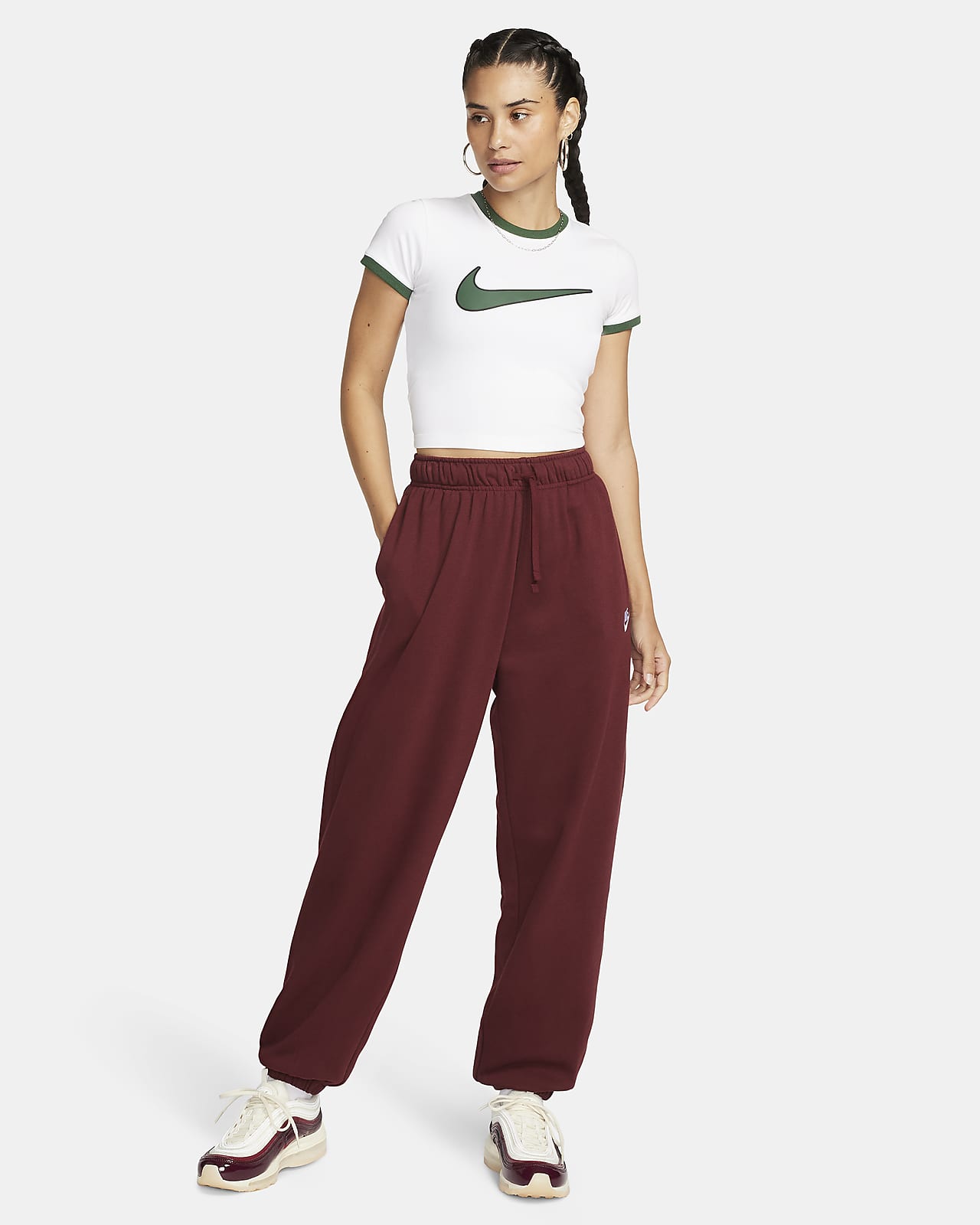 Nike Sportswear Club Fleece Women's Mid-Rise Oversized Sweatpants.