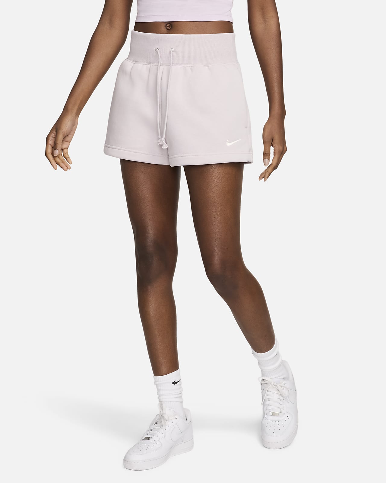 Nike Sportswear Phoenix Fleece damesshorts met ruimvallende pasvorm en hoge taille