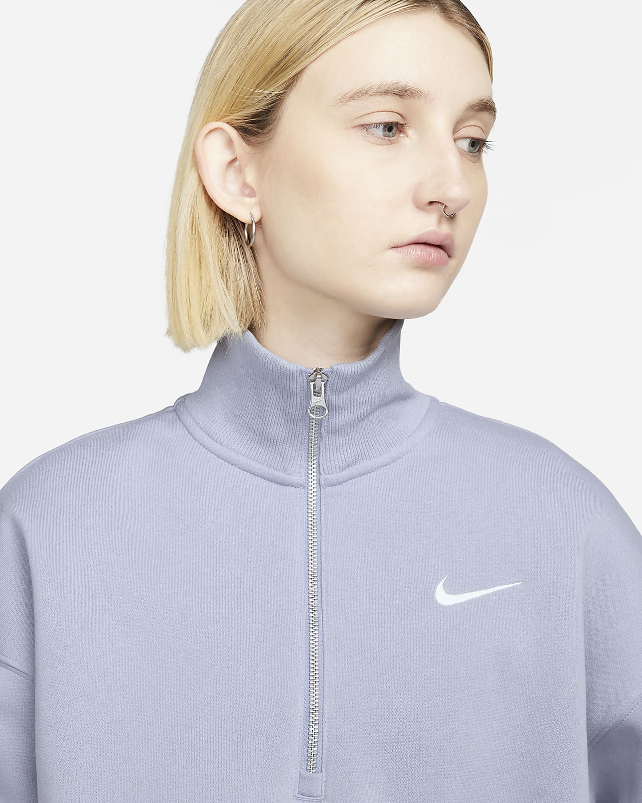 oyente arco realimentación Sudadera cropped oversized de medio cierre para mujer Nike Sportswear  Phoenix Fleece. Nike MX