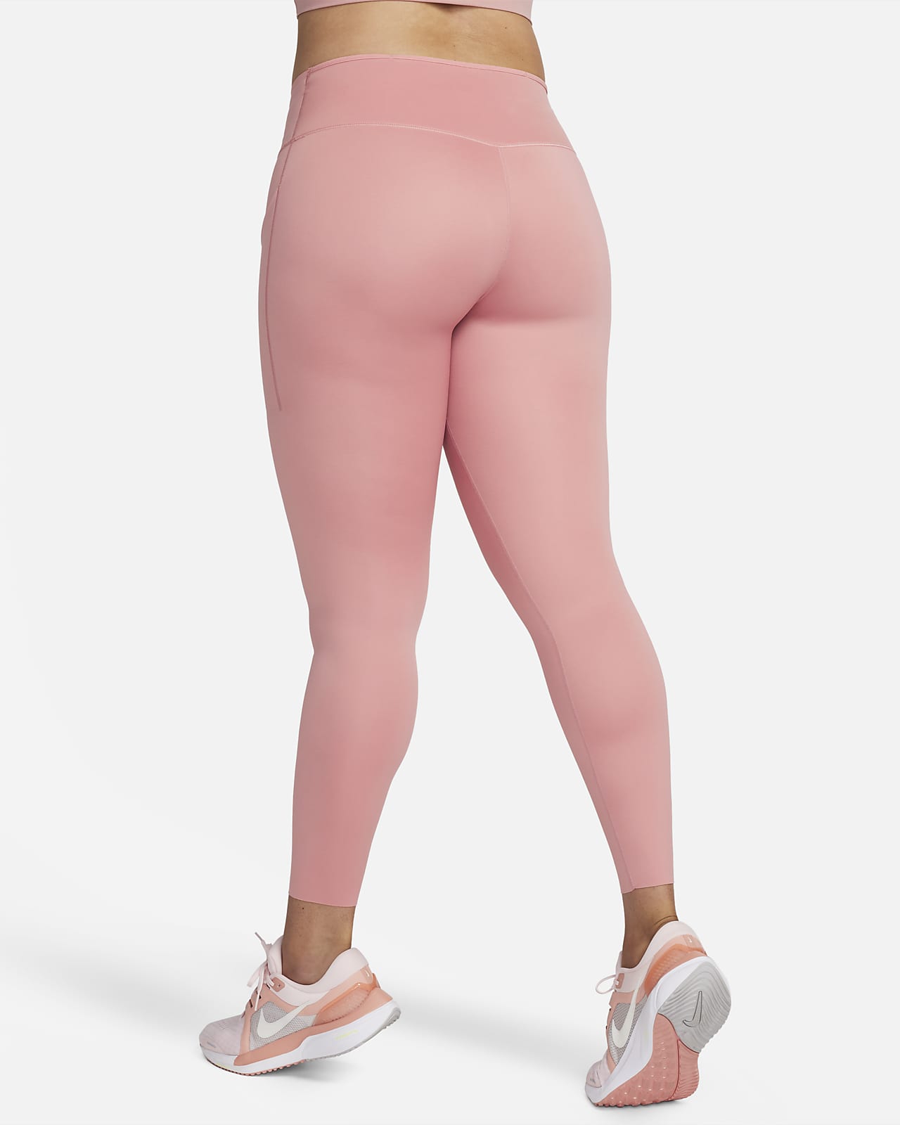Nike One Girl's Full Length Leggings sz S Tight Fit Mid Rise Pink