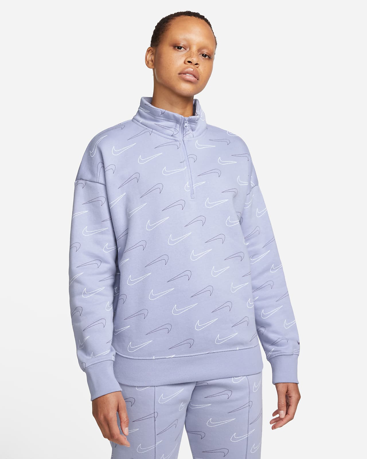 Maglia in fleece metallizzata con zip a 1/4 Nike Sportswear - Donna. Nike IT