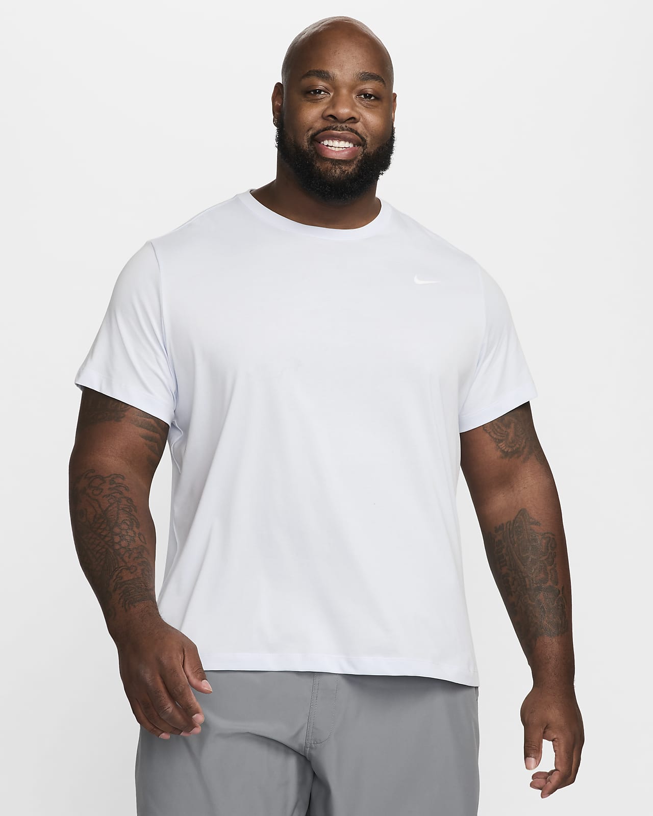 NWT Nike DN4314-077 Men's Dri-Fit Yoga Training Top Tee Shirt Slim Fit Grey  XL