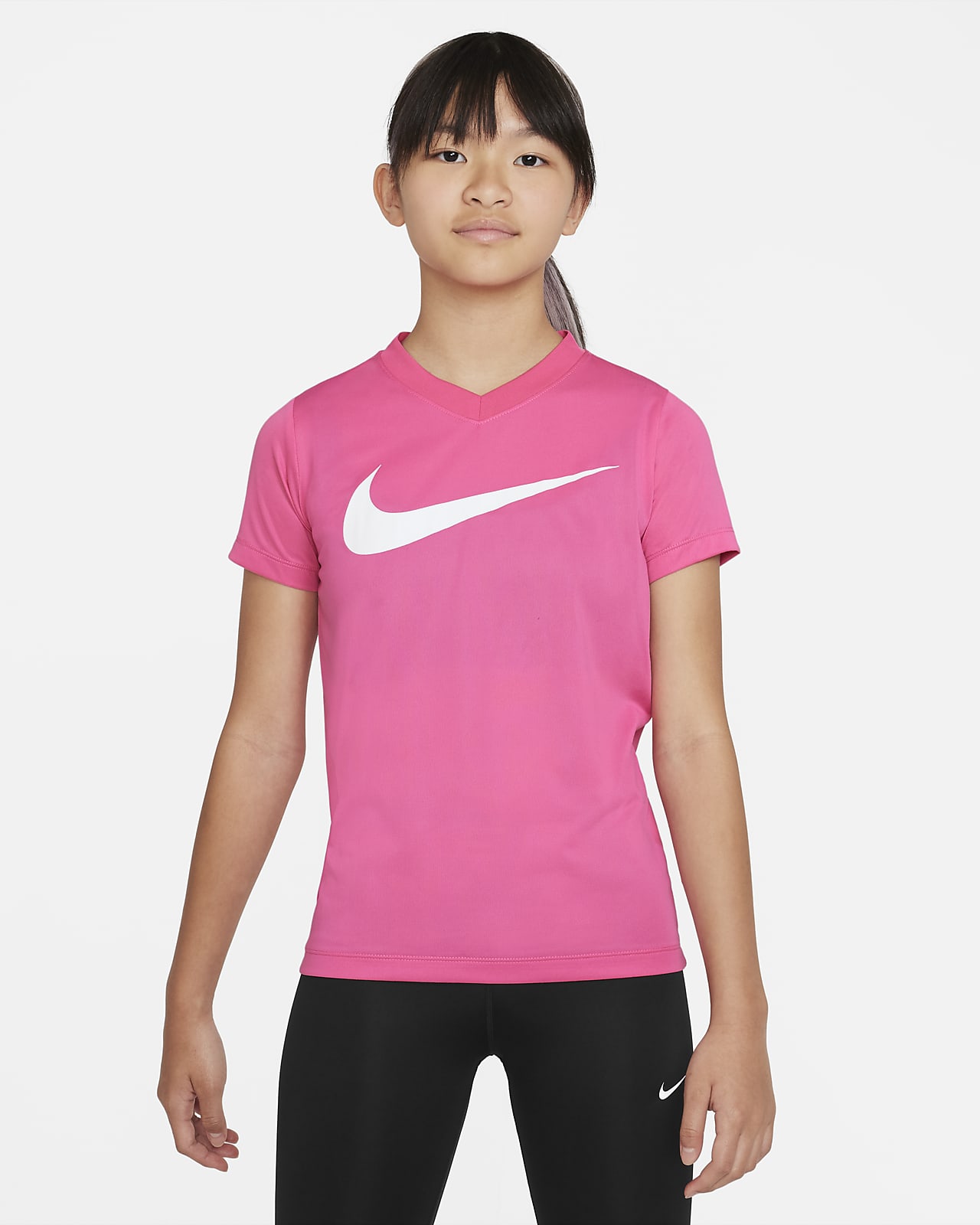 Nike Dri-FIT Legend Older Kids' (Girls') V-Neck Training T-Shirt