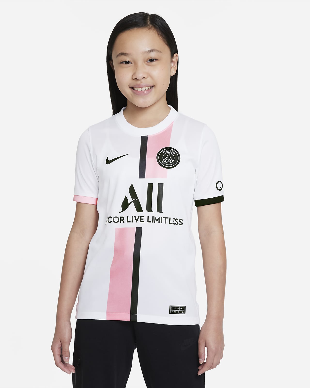 Paris Saint-Germain 2021/22 Stadium (bortedrakt) Nike Dri-FIT fotballdrakt til store barn