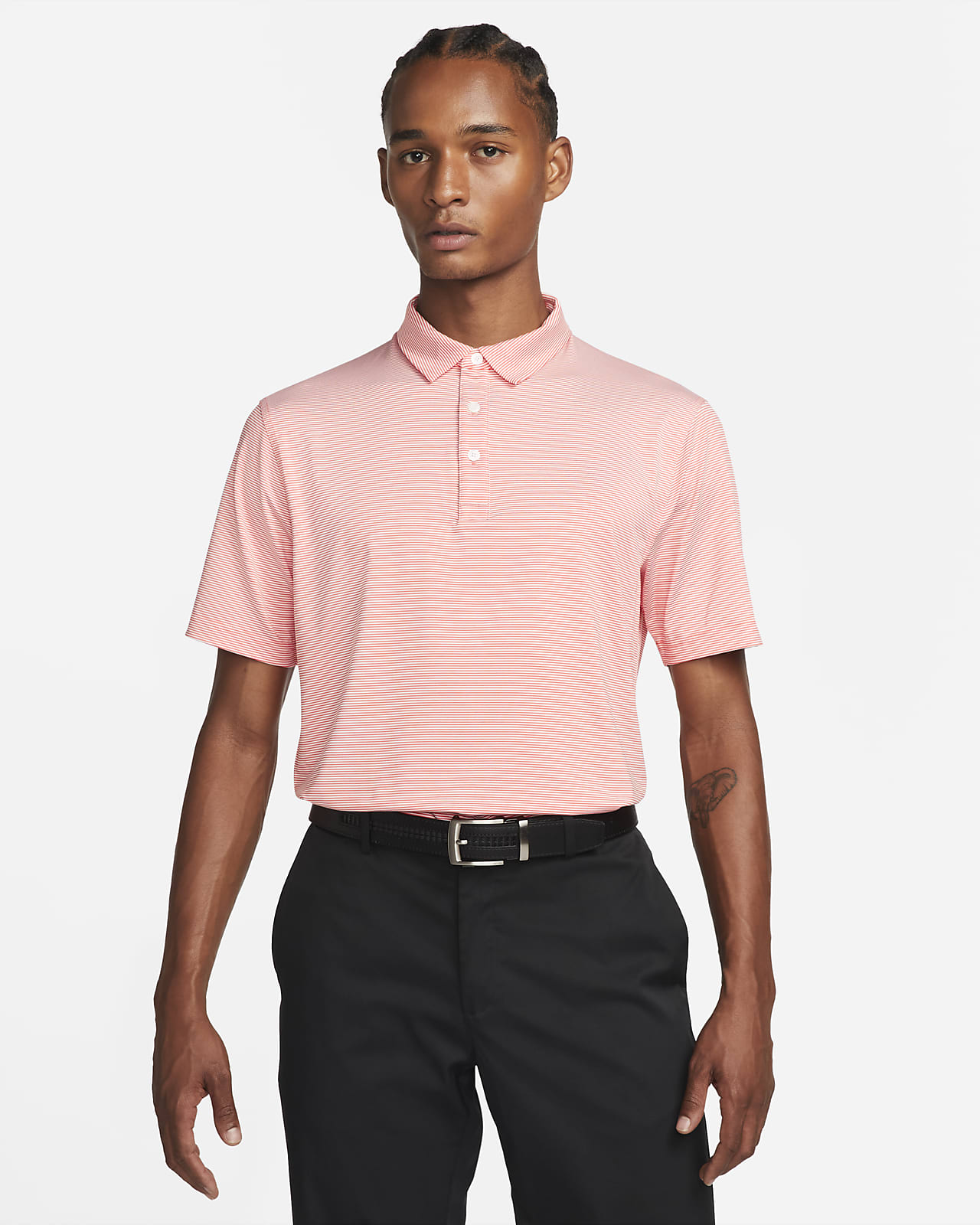 nike men's striped golf polo