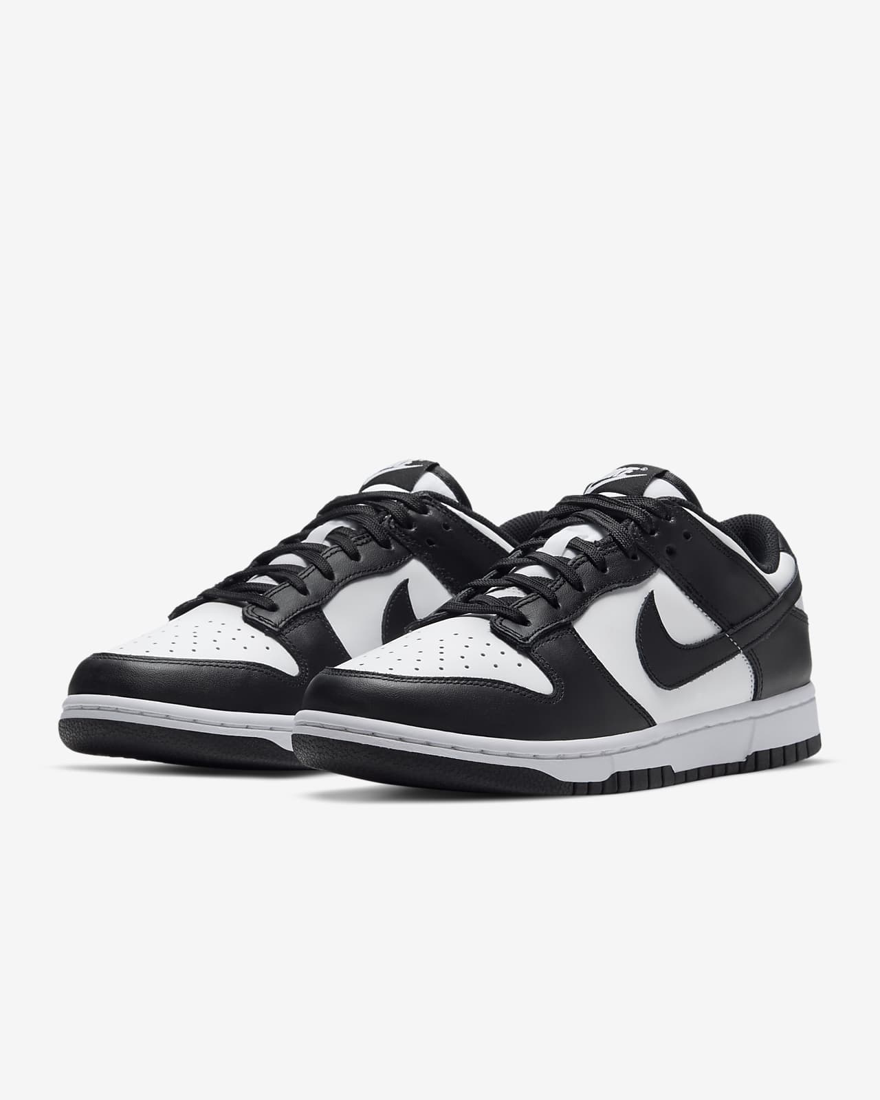 low nike dunks black and white