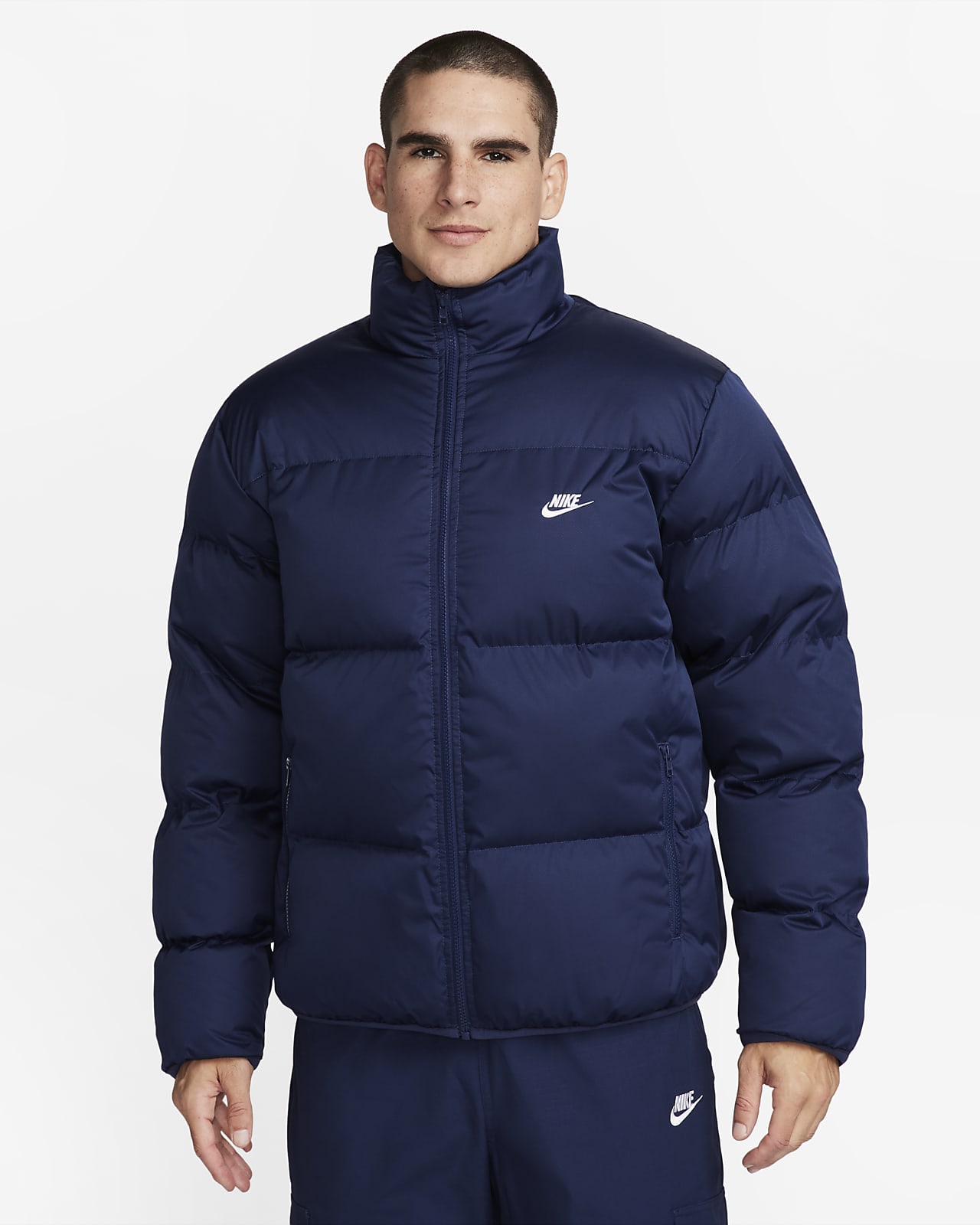 Nike Men's Sportswear Club Puffer Jacket, Navy, Size: Small, Polyester