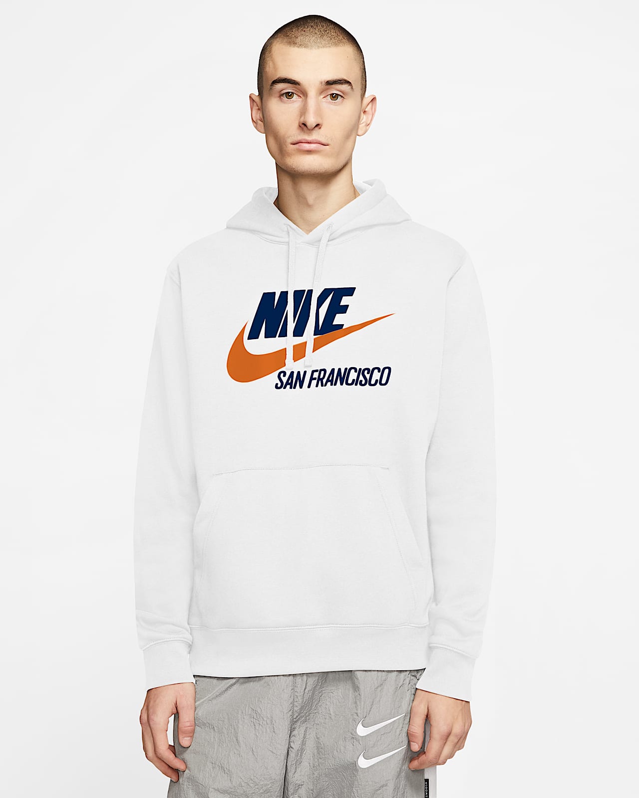 nike fleece white hoodie