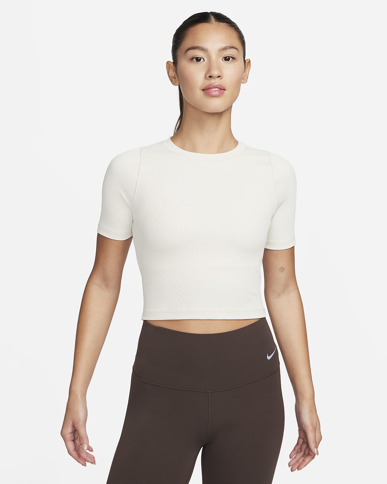 Nike Zenvy Rib Women's Dri-FIT Short-Sleeve Cropped Top