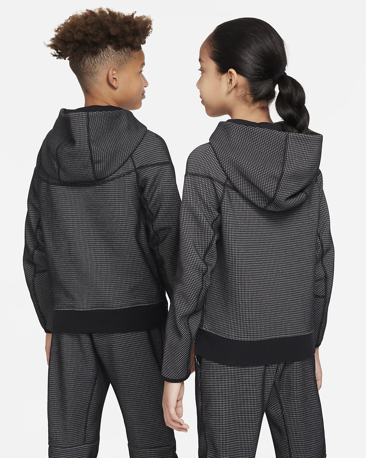 Nike Sportswear Kids#39; Tech Fleece Full-Zip Hoodie Black/Black