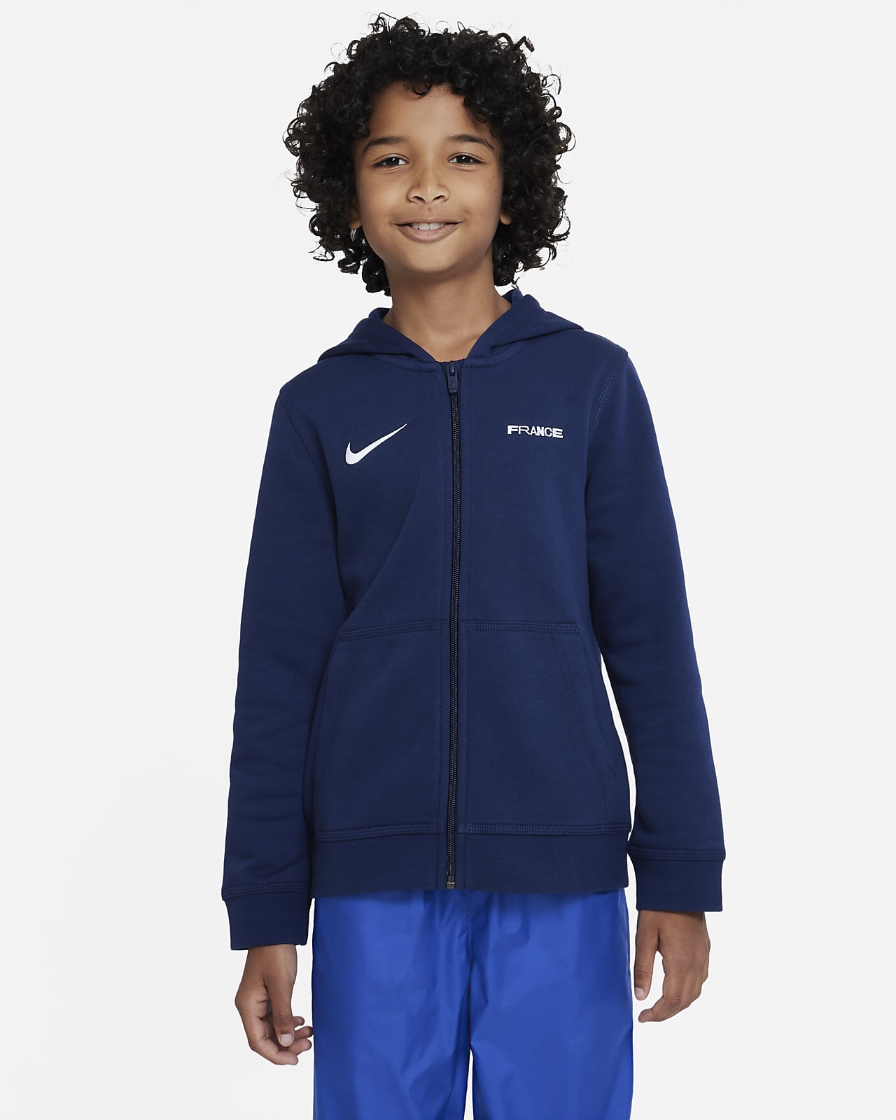 FFF-hættetrøje lynlås til større børn (drenge). Nike