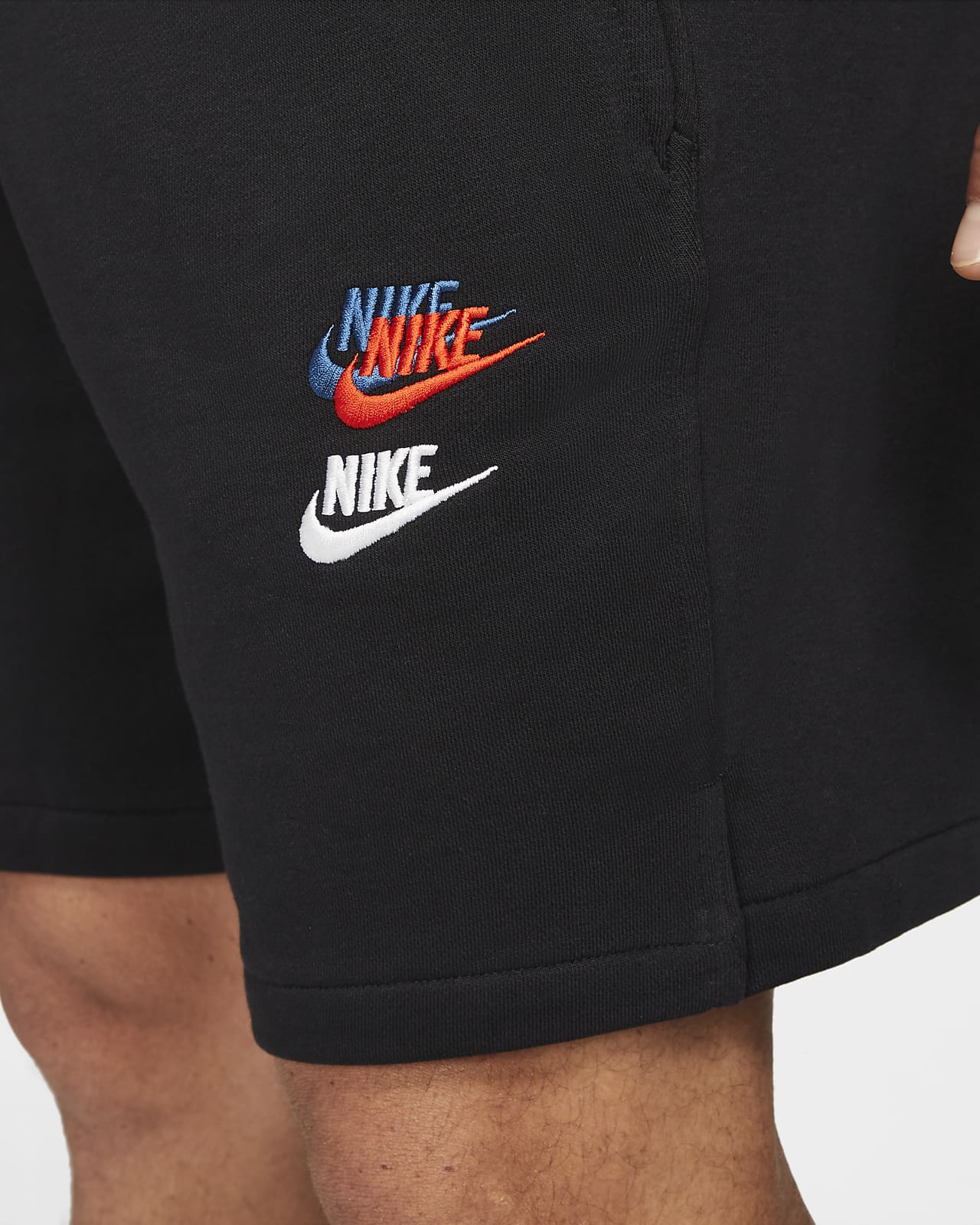 black nike french terry shorts