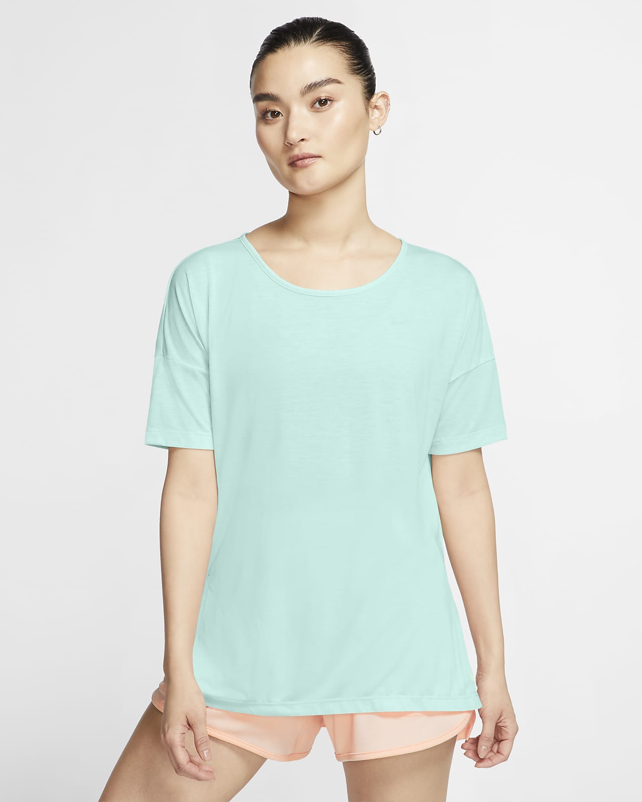 nike yoga short sleeve top