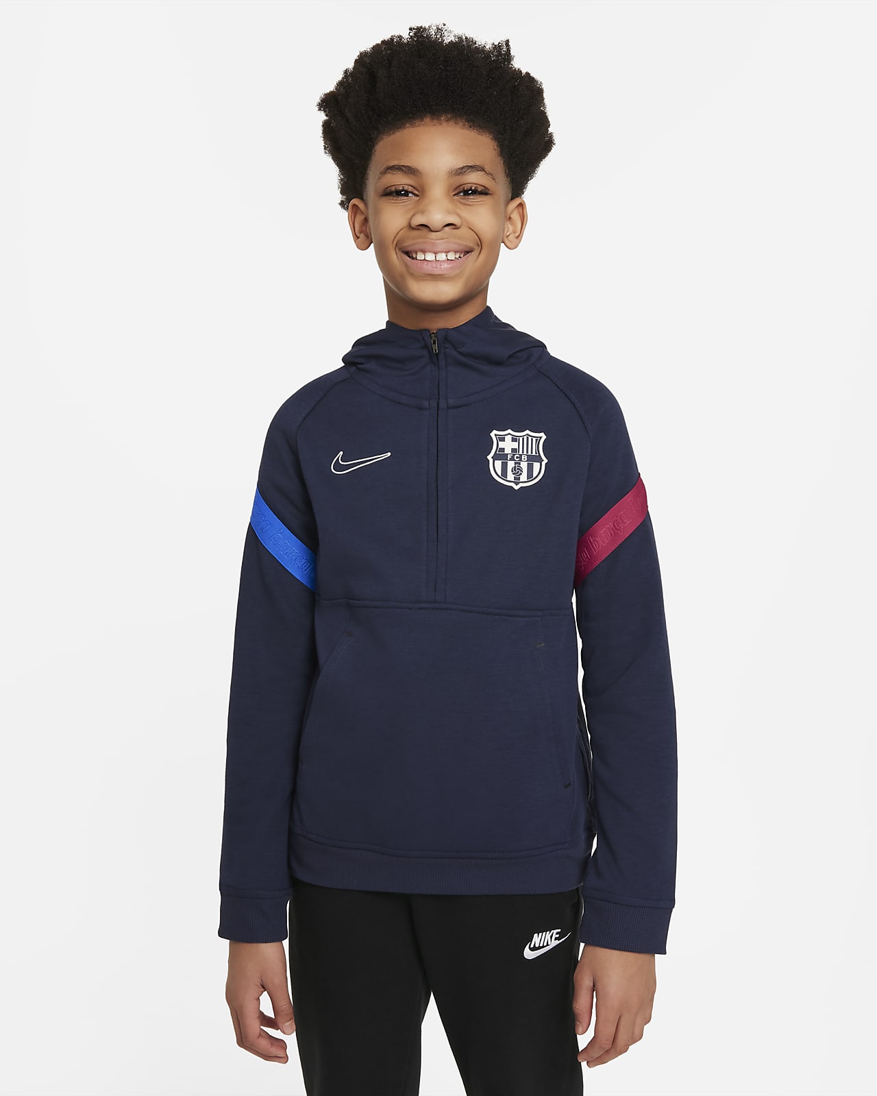 F.C. Barcelona Older Kids' Nike Dri-FIT 1/2-Zip Football Hoodie