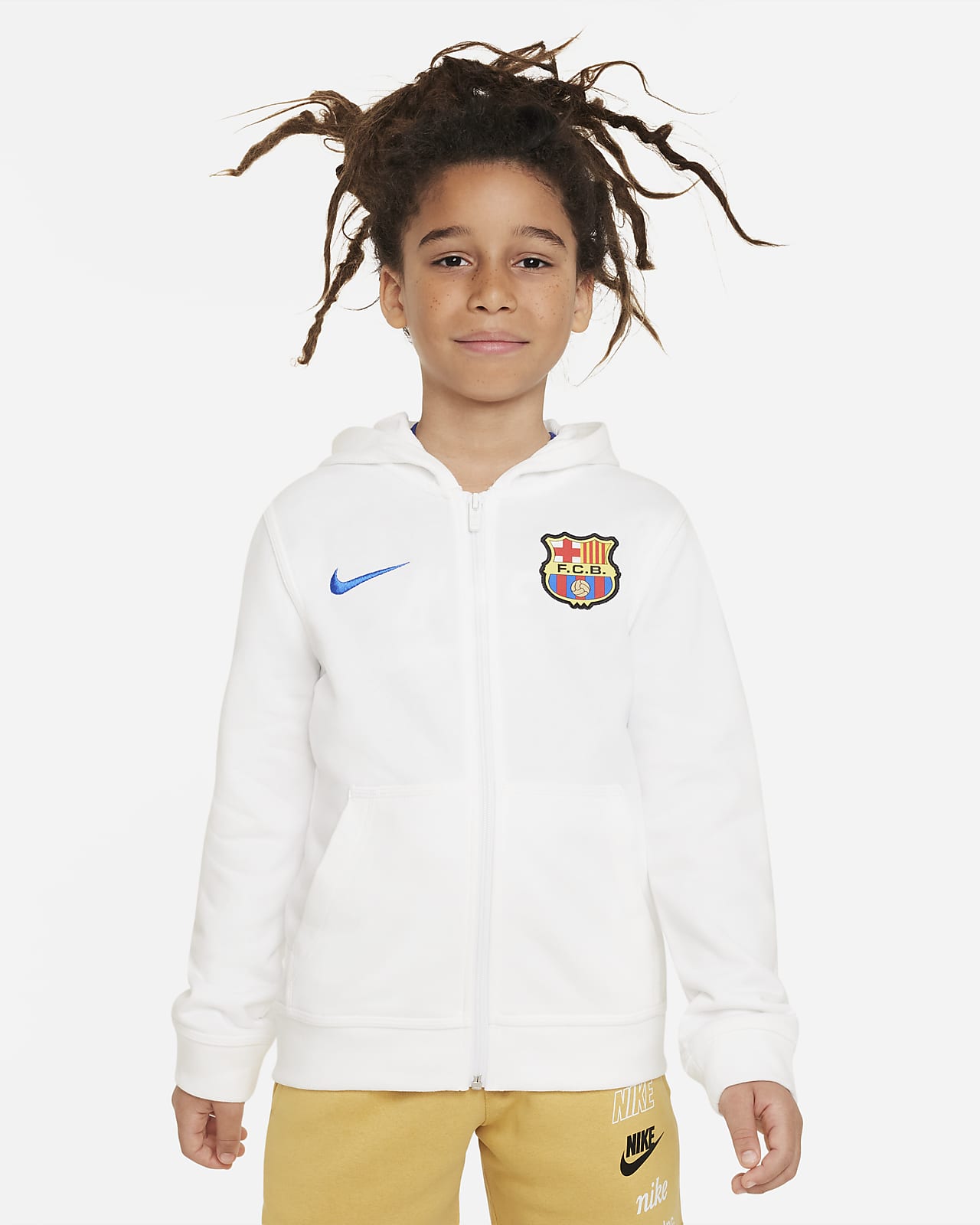 FC Barcelona Big Kids' (Boys') Full-Zip Terry Hoodie. Nike.com
