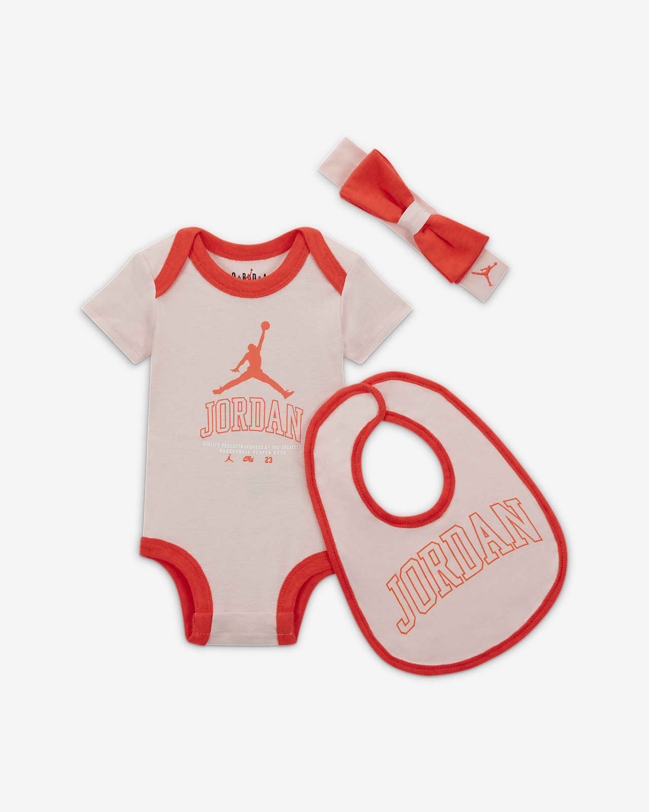 Jordan Conjunto de body, cinta para el pelo y babero - Bebé (12-24M). Nike  ES