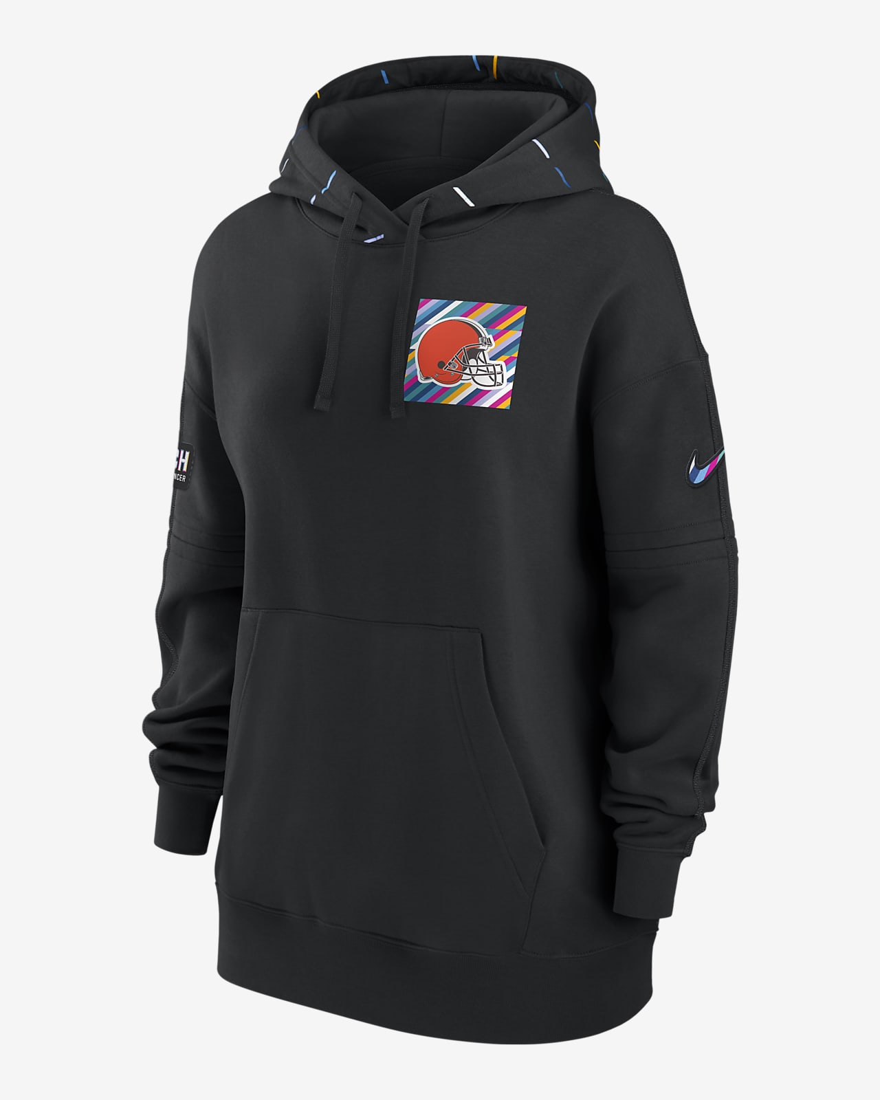 Cleveland Browns Crucial Catch Club Nike Women's NFL Pullover Hoodie in Black, Size: Xs | 01F000AZU8-5WL