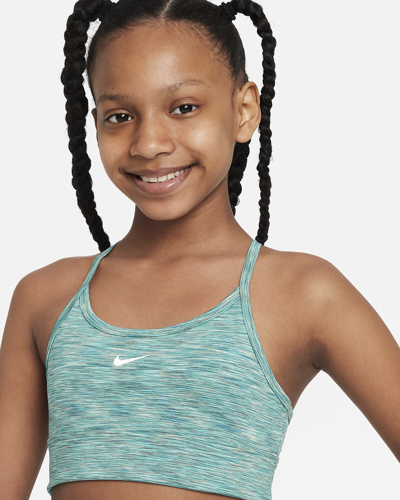 Nike Indy Big Kids' (girls') Dri-fit Sports Bra In Grey