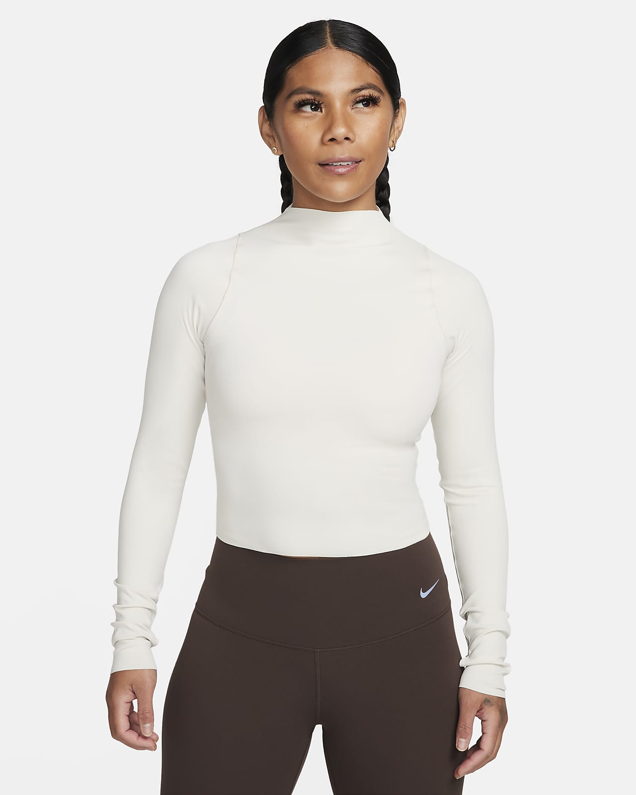  Nike Women's Yoga French Terry Long Sleeve Top, Heather  Grey/Black, Small : Nike: Clothing, Shoes & Jewelry