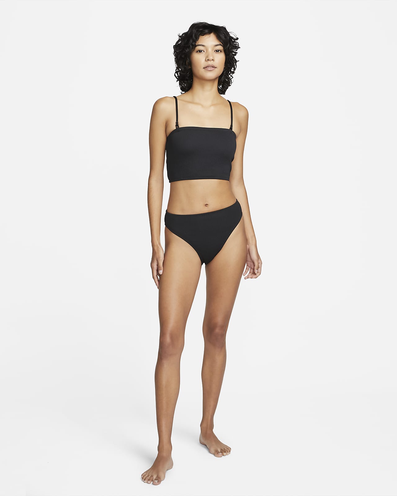 Nike Women's Reversible Sport Mesh Midkini Top, XS, Black
