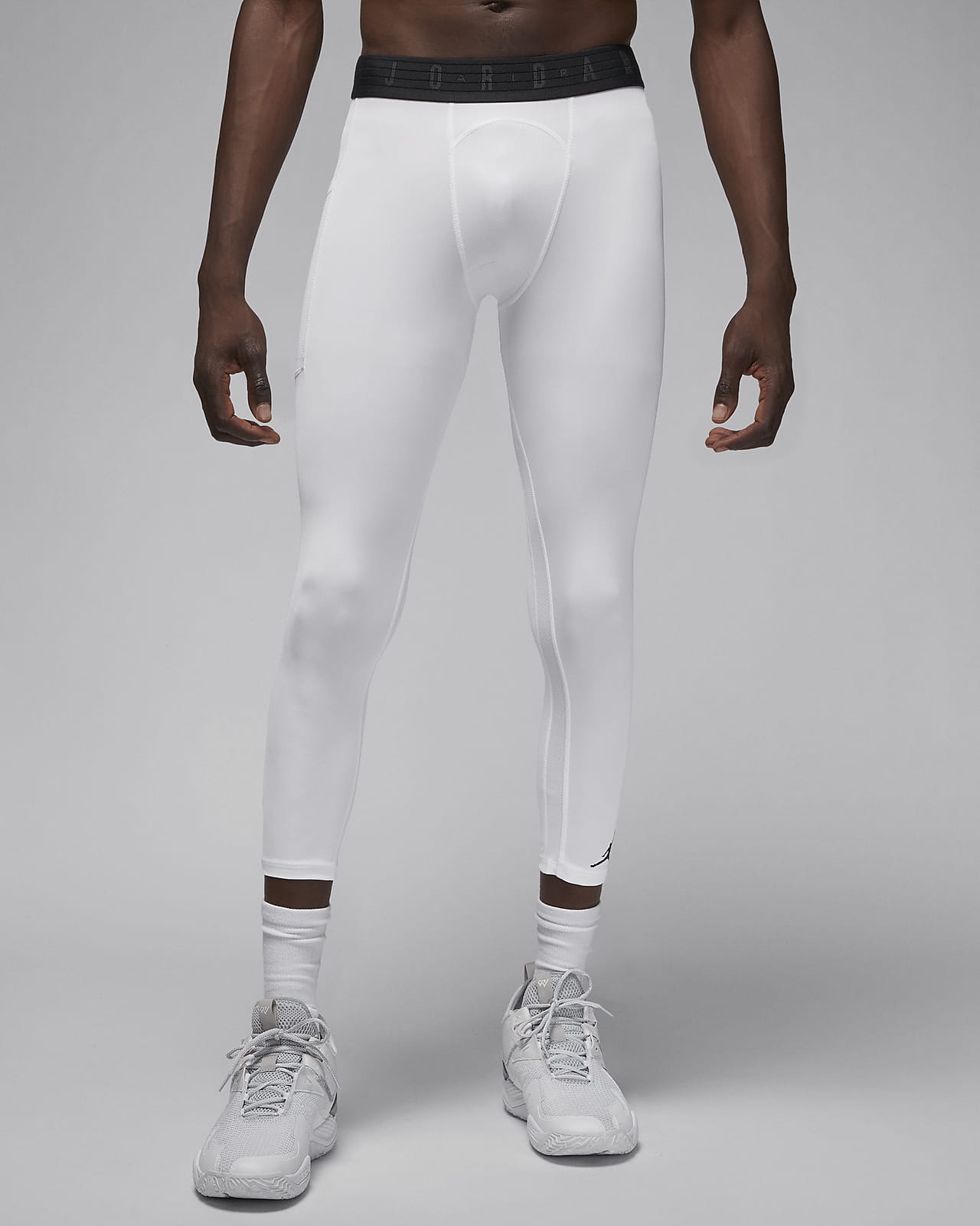 men's white compression pants