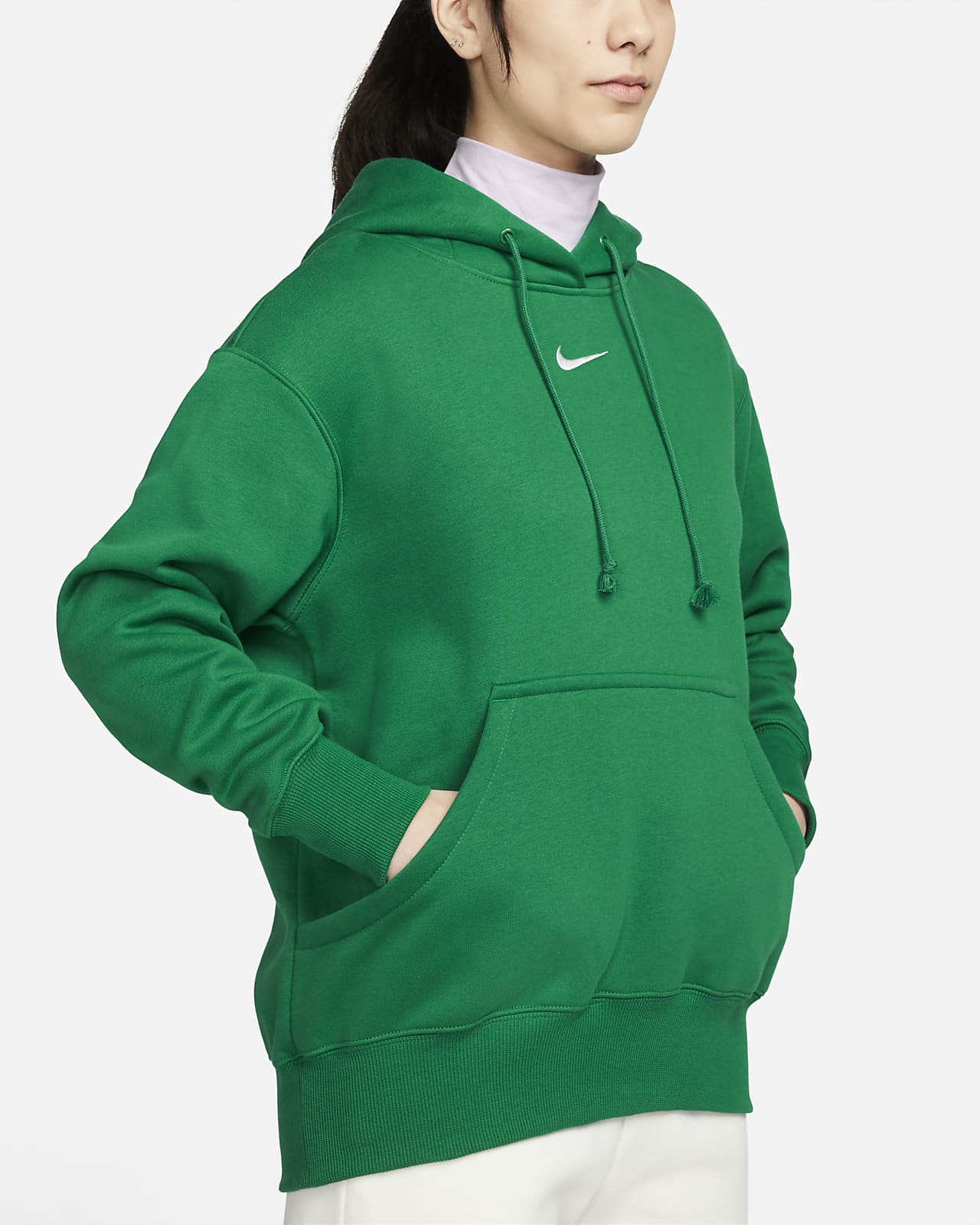 Nike fleece green hoodie clearance