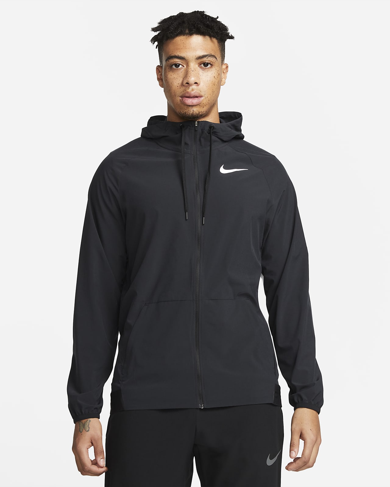 Nike Pro Dri-FIT Flex Vent Max Tam Boy Fermuarlı Kapüşonlu Erkek Antrenman Ceketi