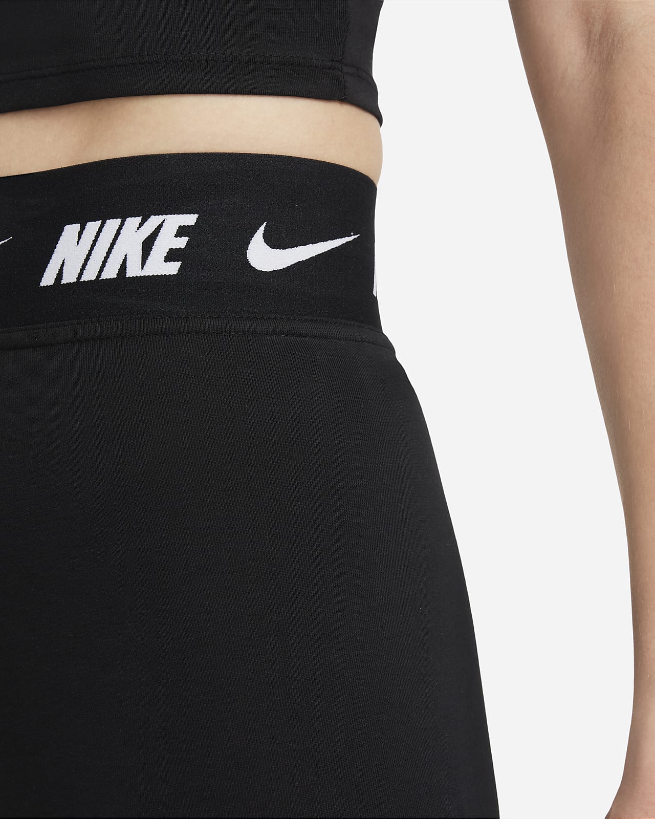 Nike Womens Active Wear Leggings Size L Black/Gold Logo(s)