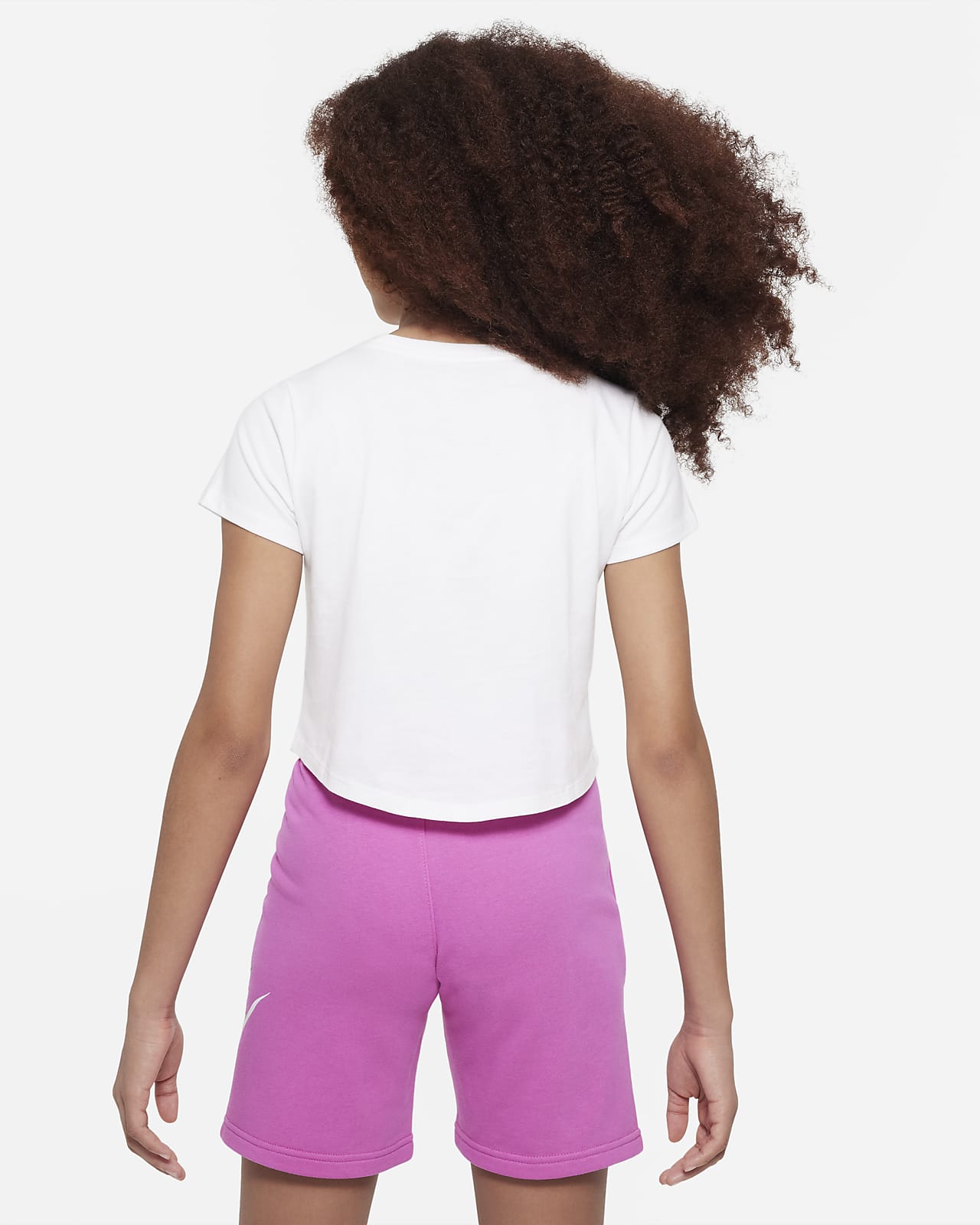 Conjunto de top cropped de manga larga y parte de abajo de cintura alta  para niña talla grande Nike.
