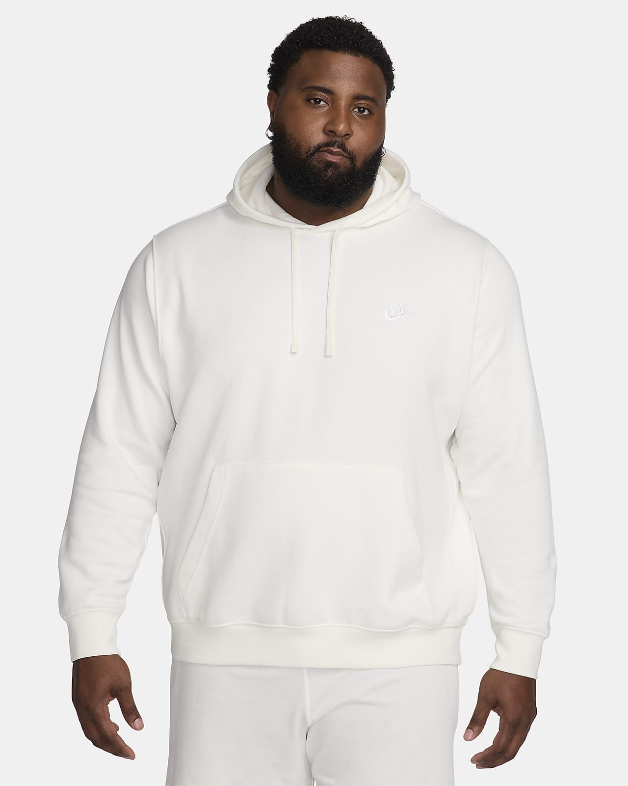 Nike Men Sportswear Club Fleece Pullover Hoodie White City Skyline Rare  Medium