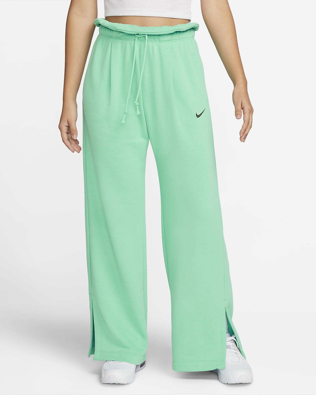 Escribe email Pacer aumento Pants con dobladillo abierto de tejido Fleece de cintura alta para mujer  Nike Sportswear Everyday Modern. Nike.com