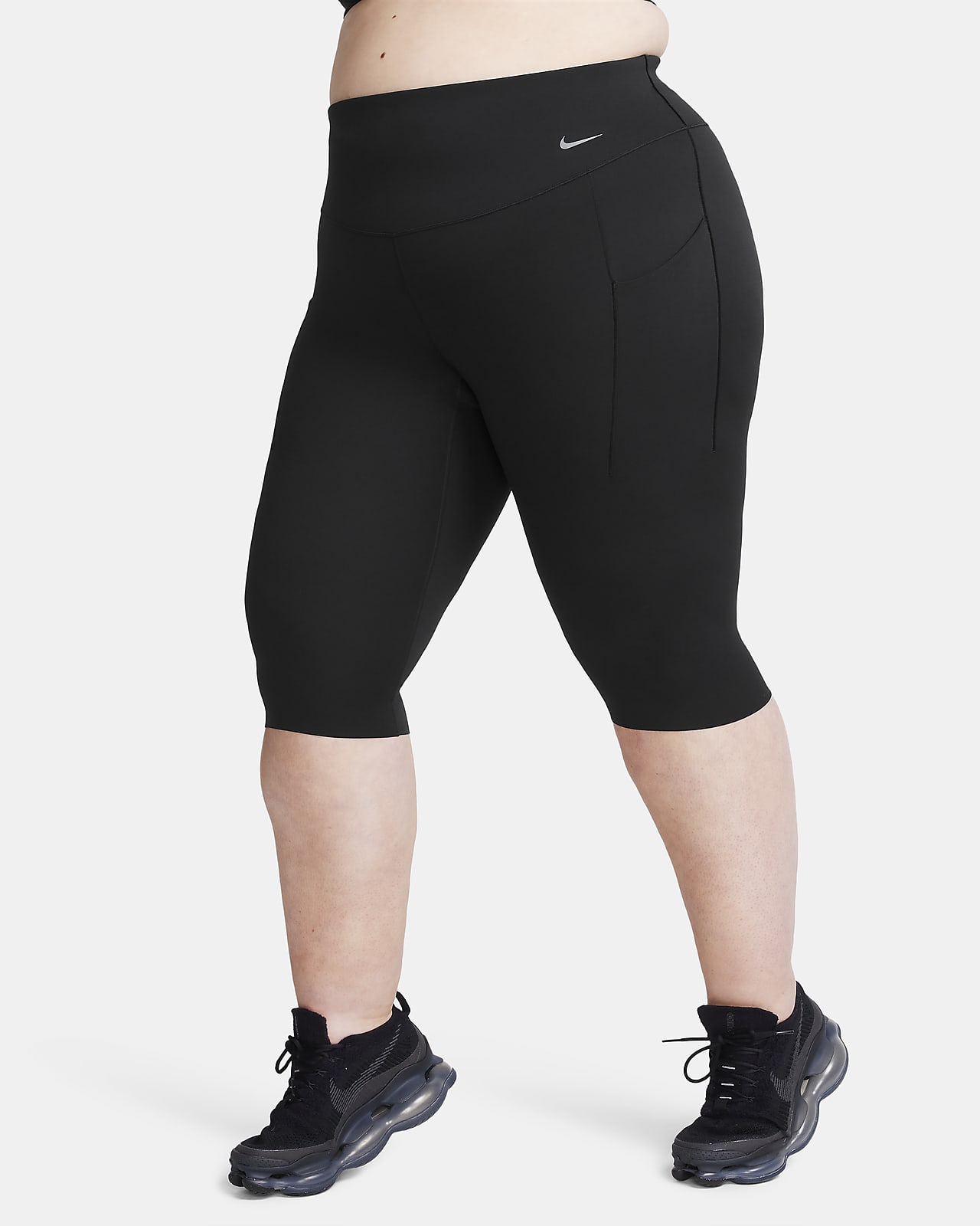 Leggings de cintura alta, largo Capri y soporte medio con bolsillos para  mujer (talla grande))Nike Universa