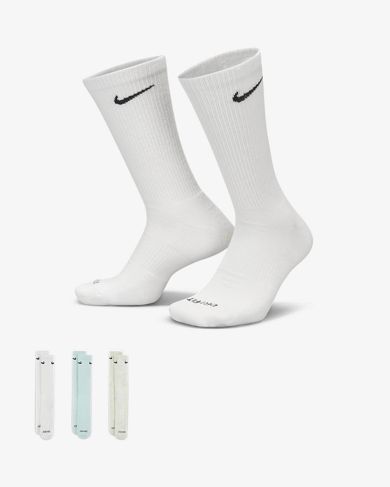 Nike Everyday Plus Cushioned Crew Pairs). (3 Socks