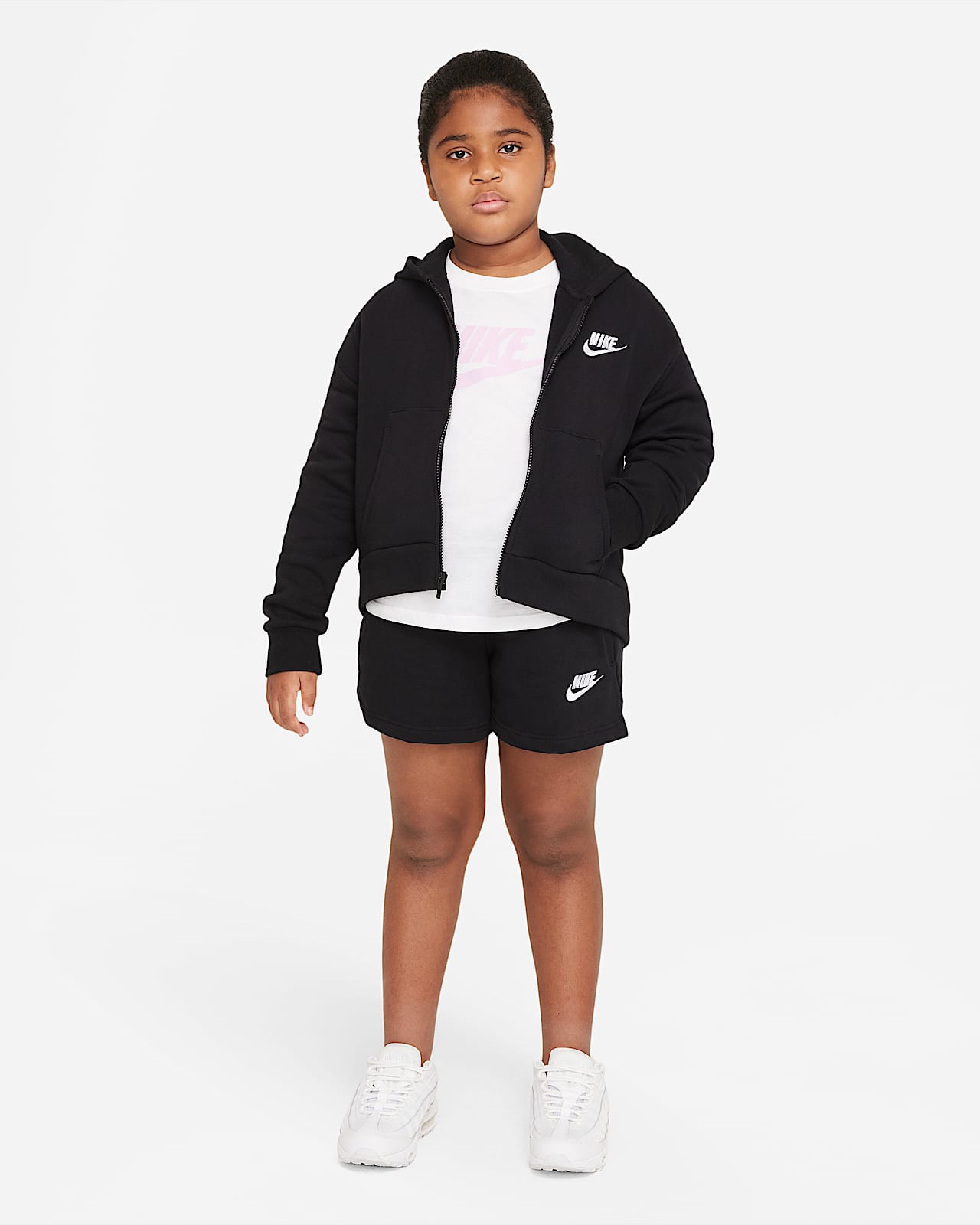 Felpa con cappuccio e zip a tutta lunghezza Nike Sportswear Club Fleece ( Taglia grande) - Ragazza. Nike CH