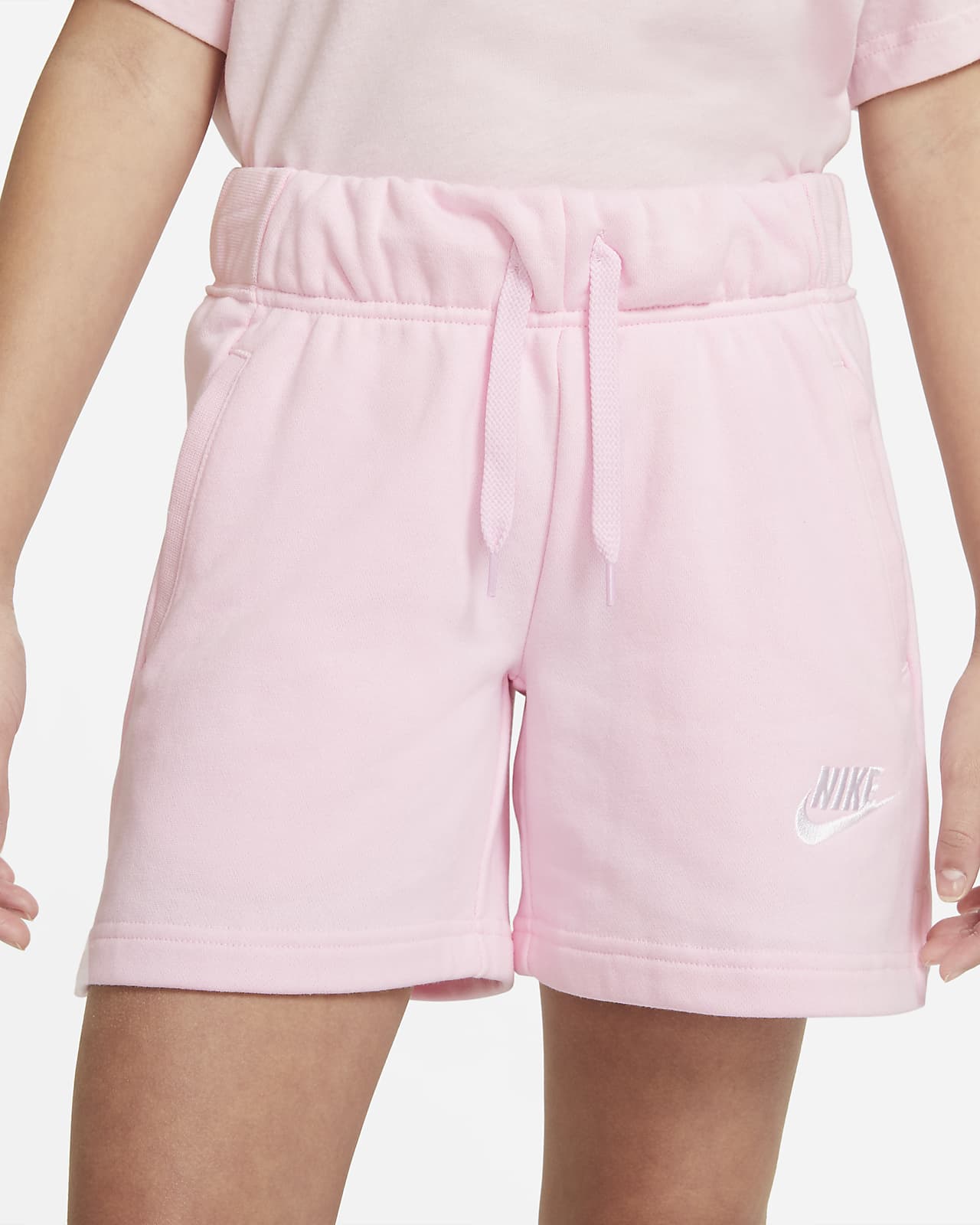 nike french terry shorts pink