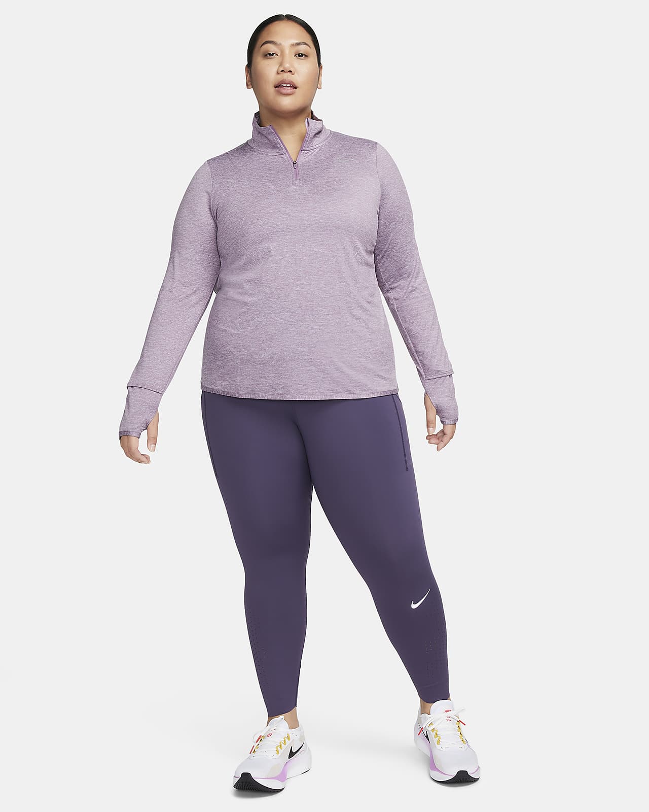 Nike Dri-FIT Swoosh Women's Printed 1/4-Zip Running Top. Nike LU