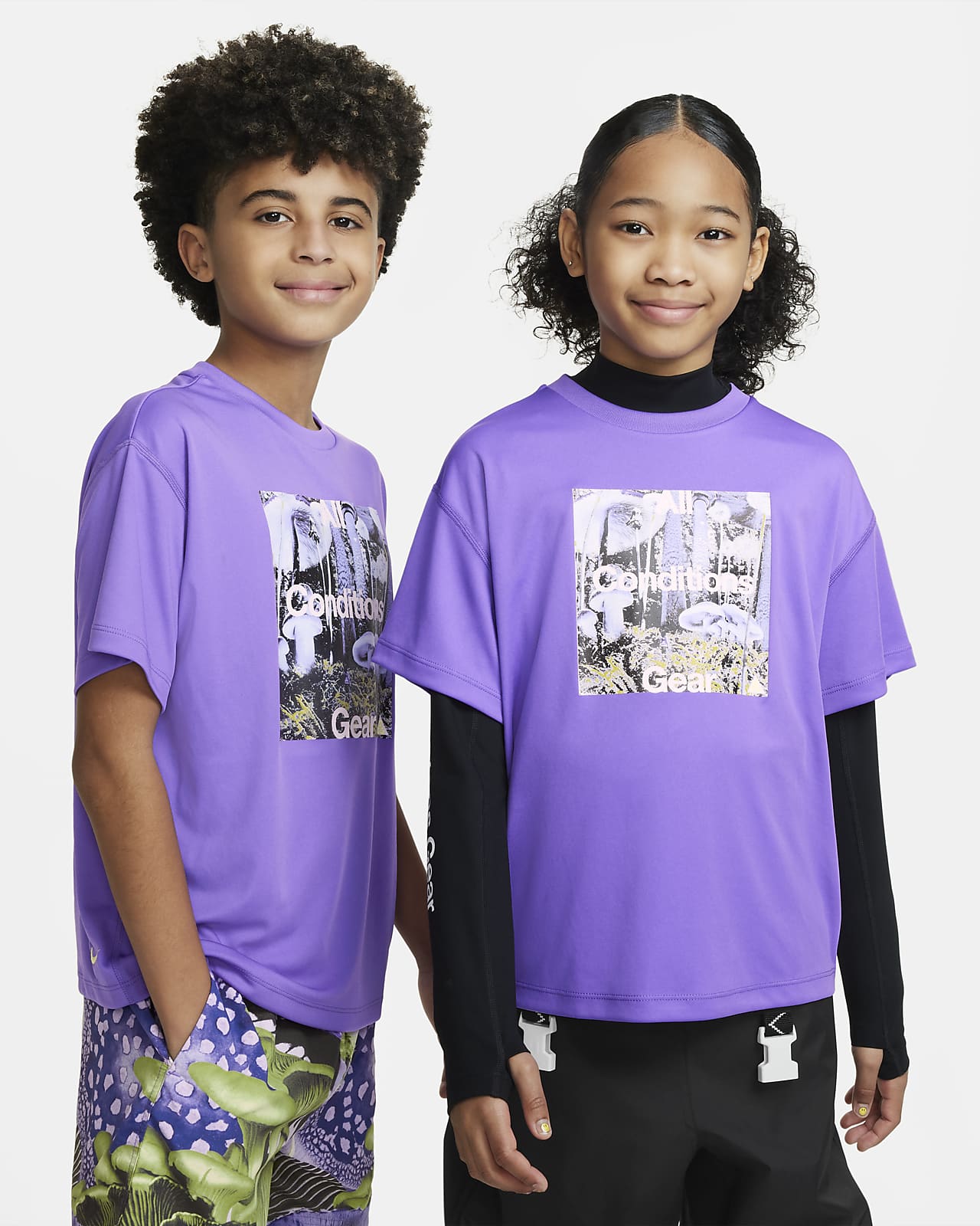 Kids purple shop nike shirt