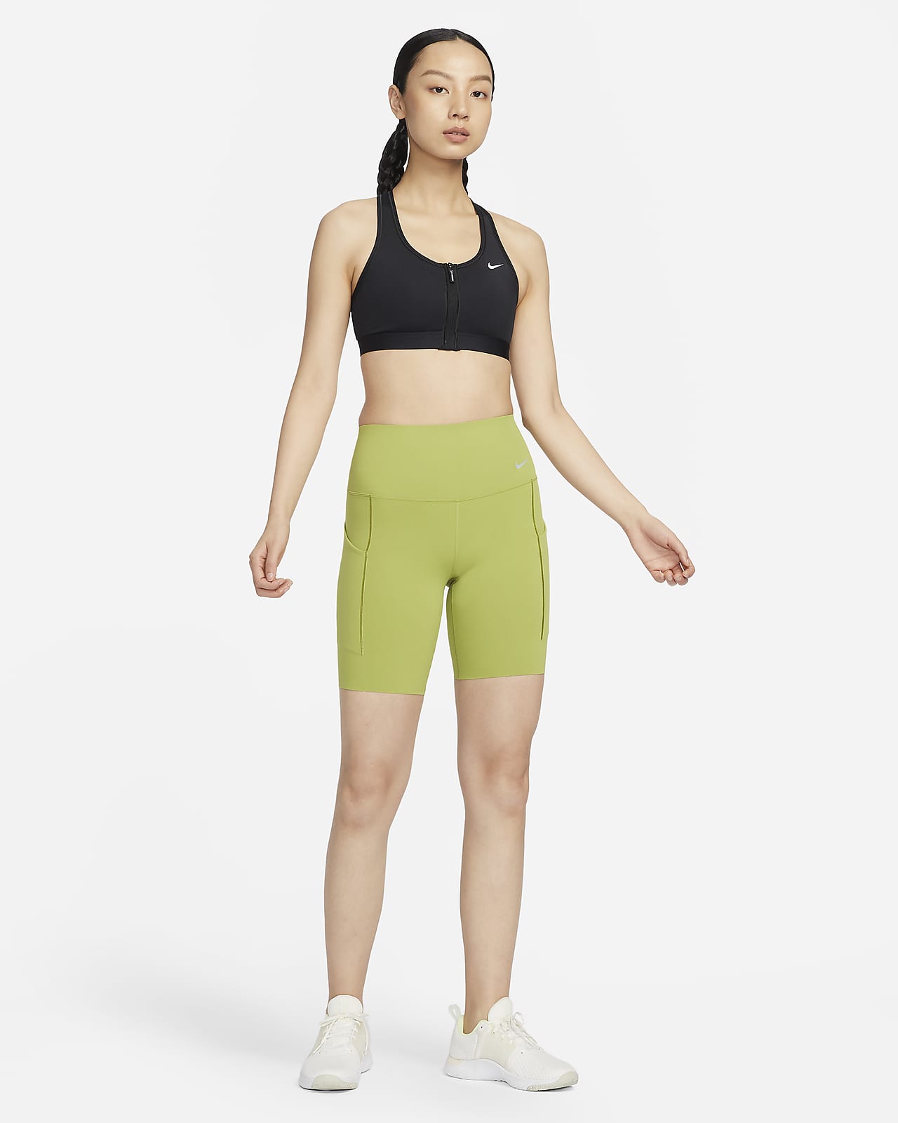 Nike zip up sports bra - good support running yoga gym, Women's