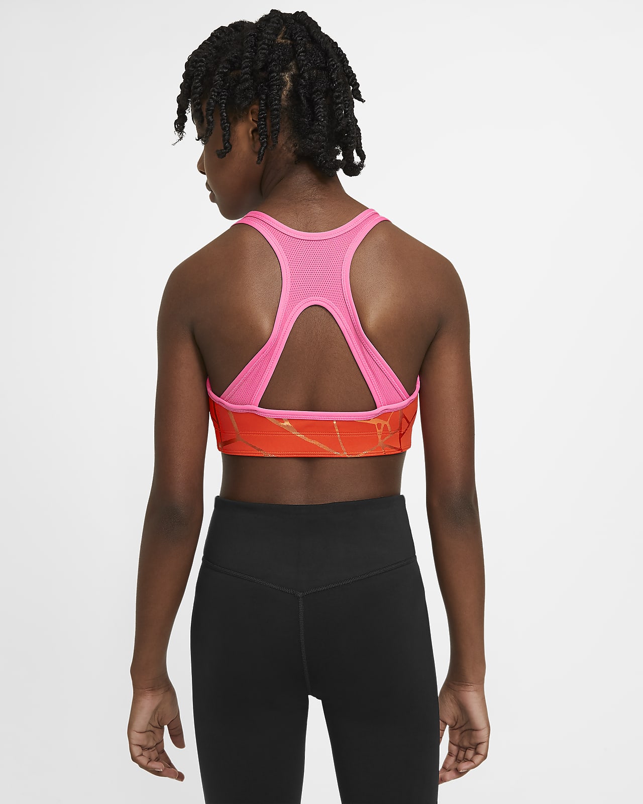 Nike Swoosh Big Kids' (girls') Dri-fit Tank Top Sports Bra In Black
