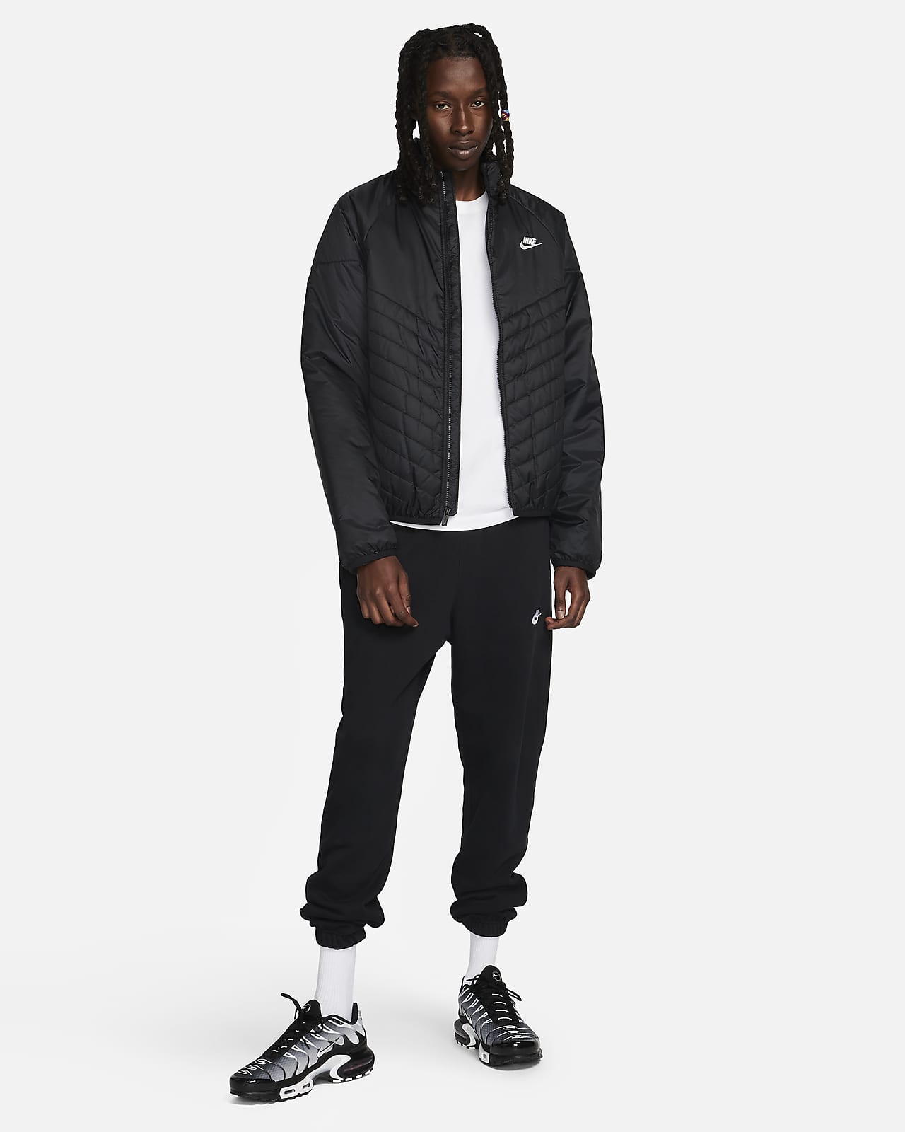 Buy Nike Black Sportswear Therma-fit Jacket - Black/black/white At 30% Off
