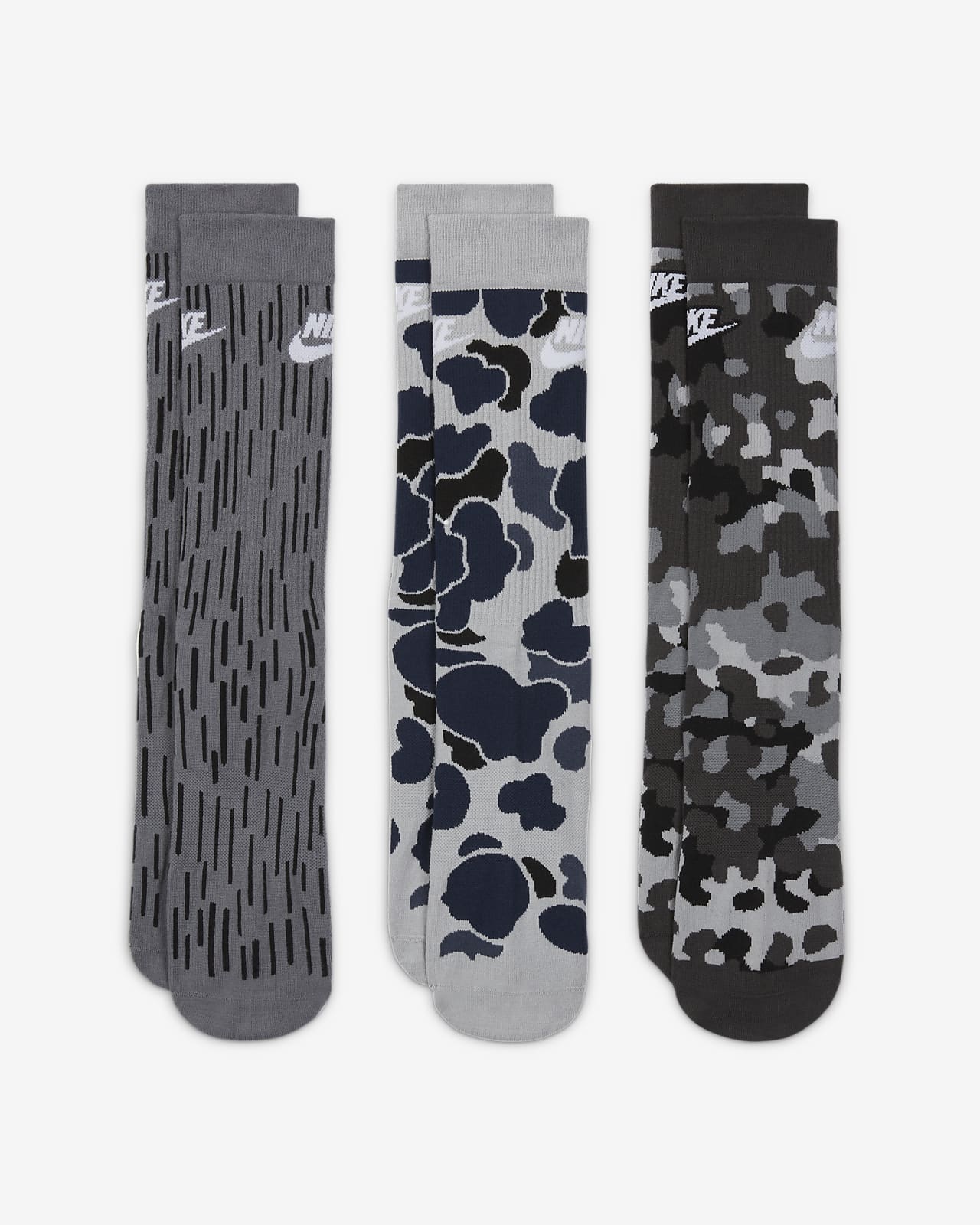 nike camo crew socks